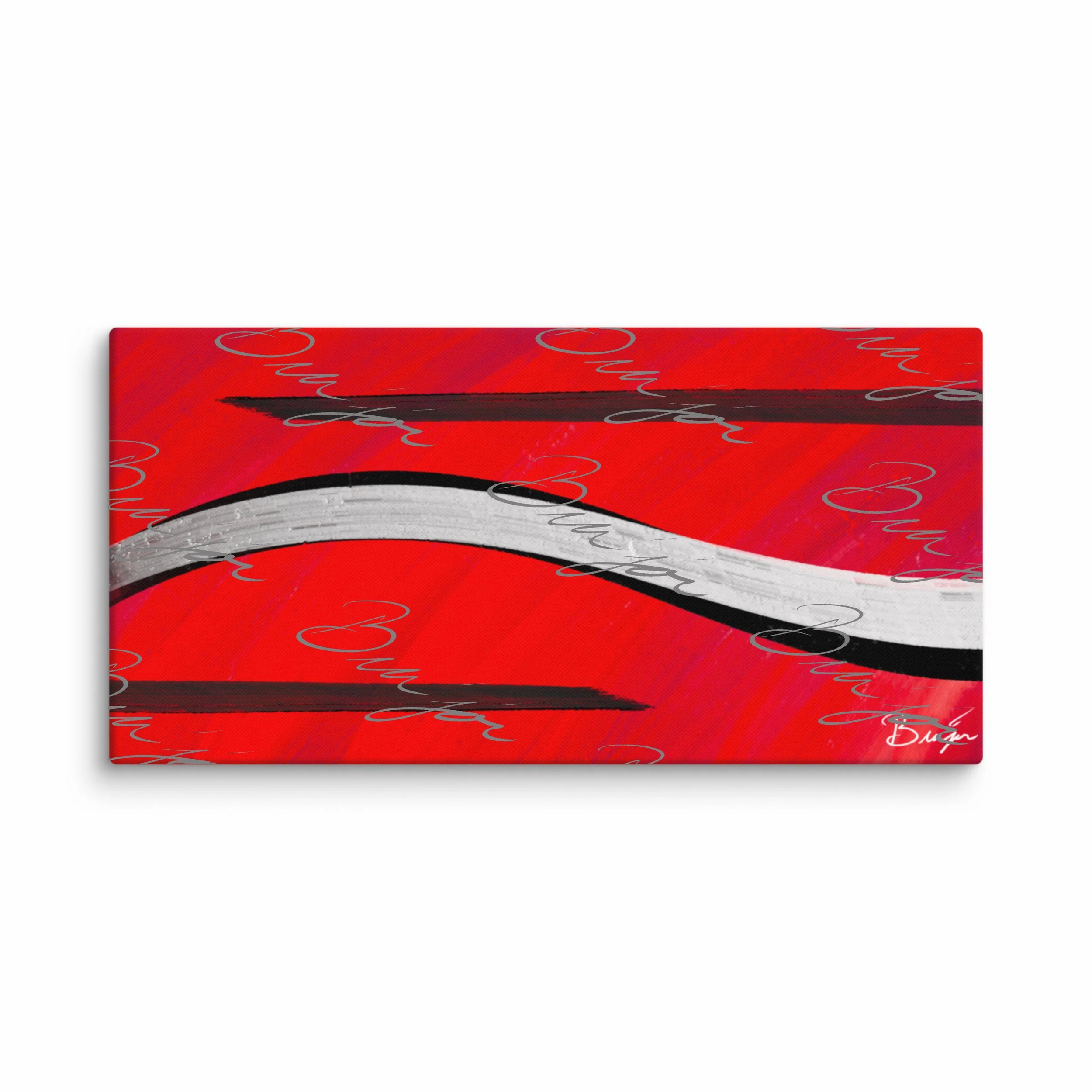 30x60 XL Canvas Abstract artwork titled Smooth Groove designed by the digital abstract artist Bra'jor. Artwork includes the colors Red, Black, and White