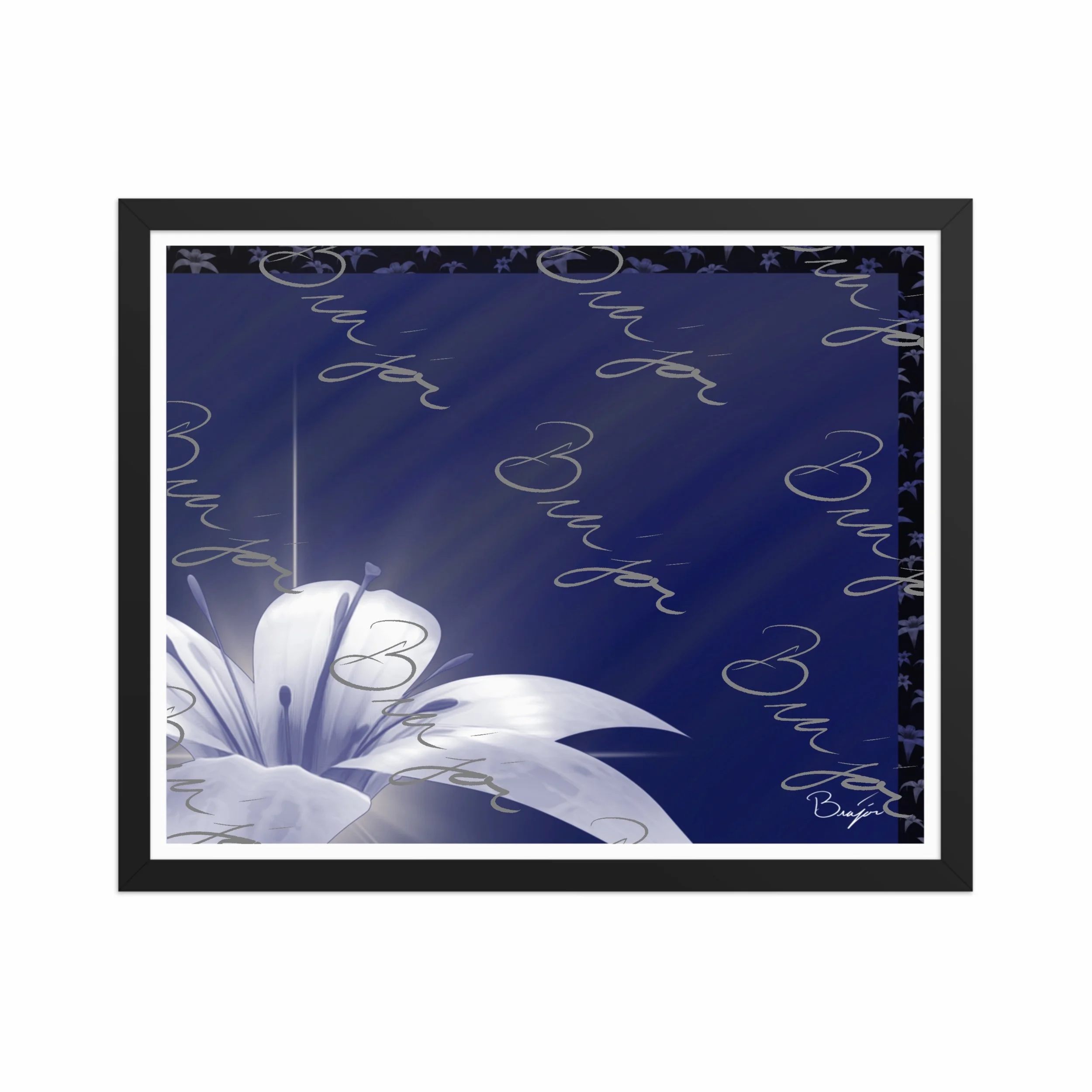 Framed Artwork - Title: Tranquil Glow - Blue