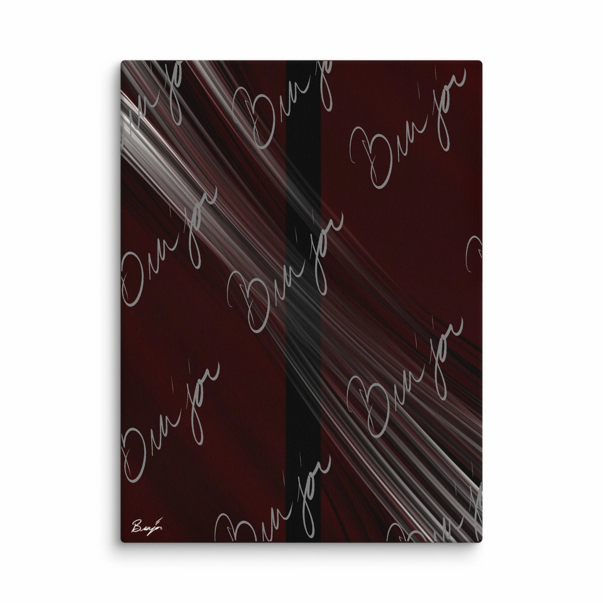 30x40 XL Canvas abstract artwork titled Still Standing designed by the digital abstract artist Bra'jor. Artwork includes the colors Maroon, Red, Black, and White