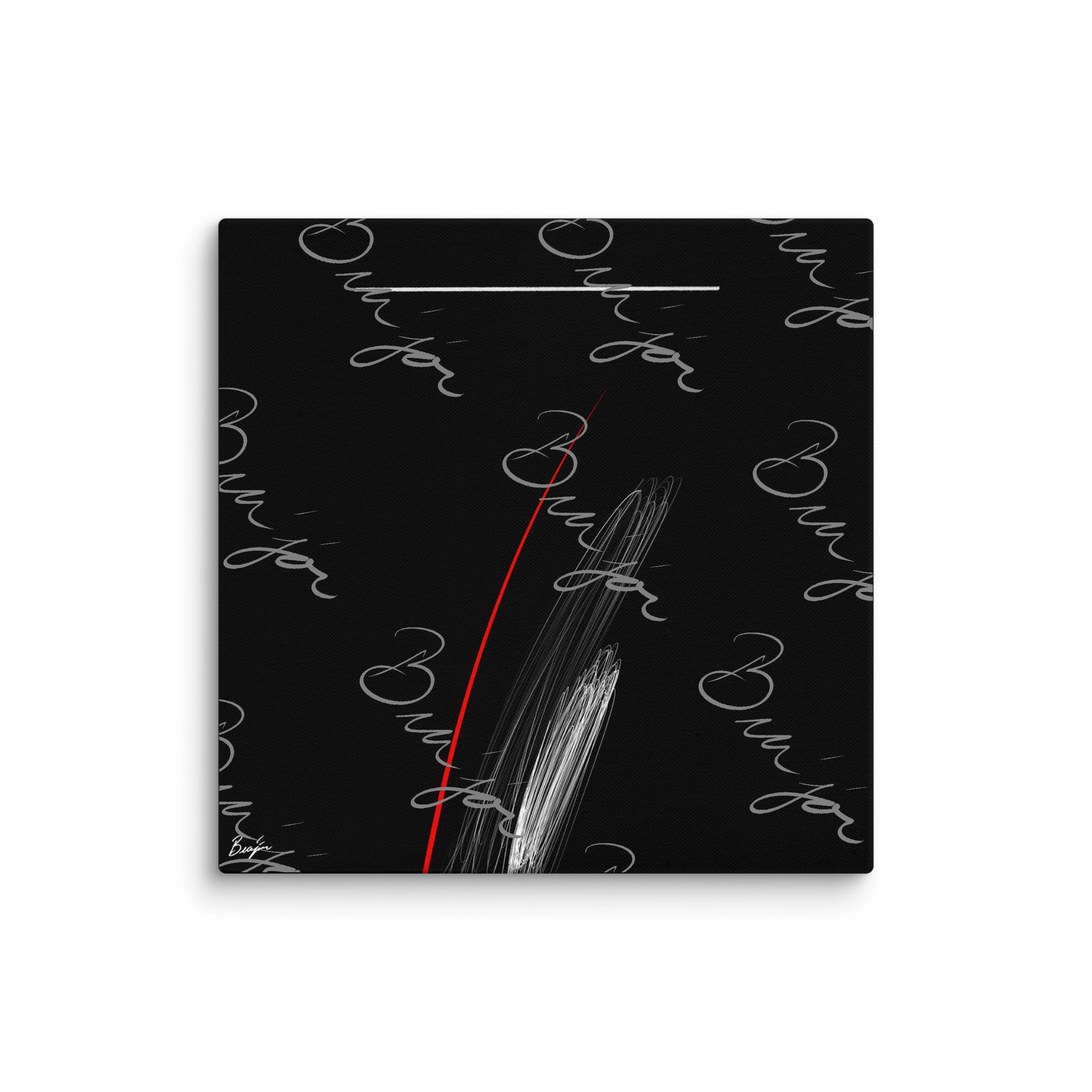 32x32 Self Titled XL Canvas Abstract artwork ‘Bra’jor’ designed by the digital abstract artist Bra'jor. Artwork includes the colors Black, Red, and White