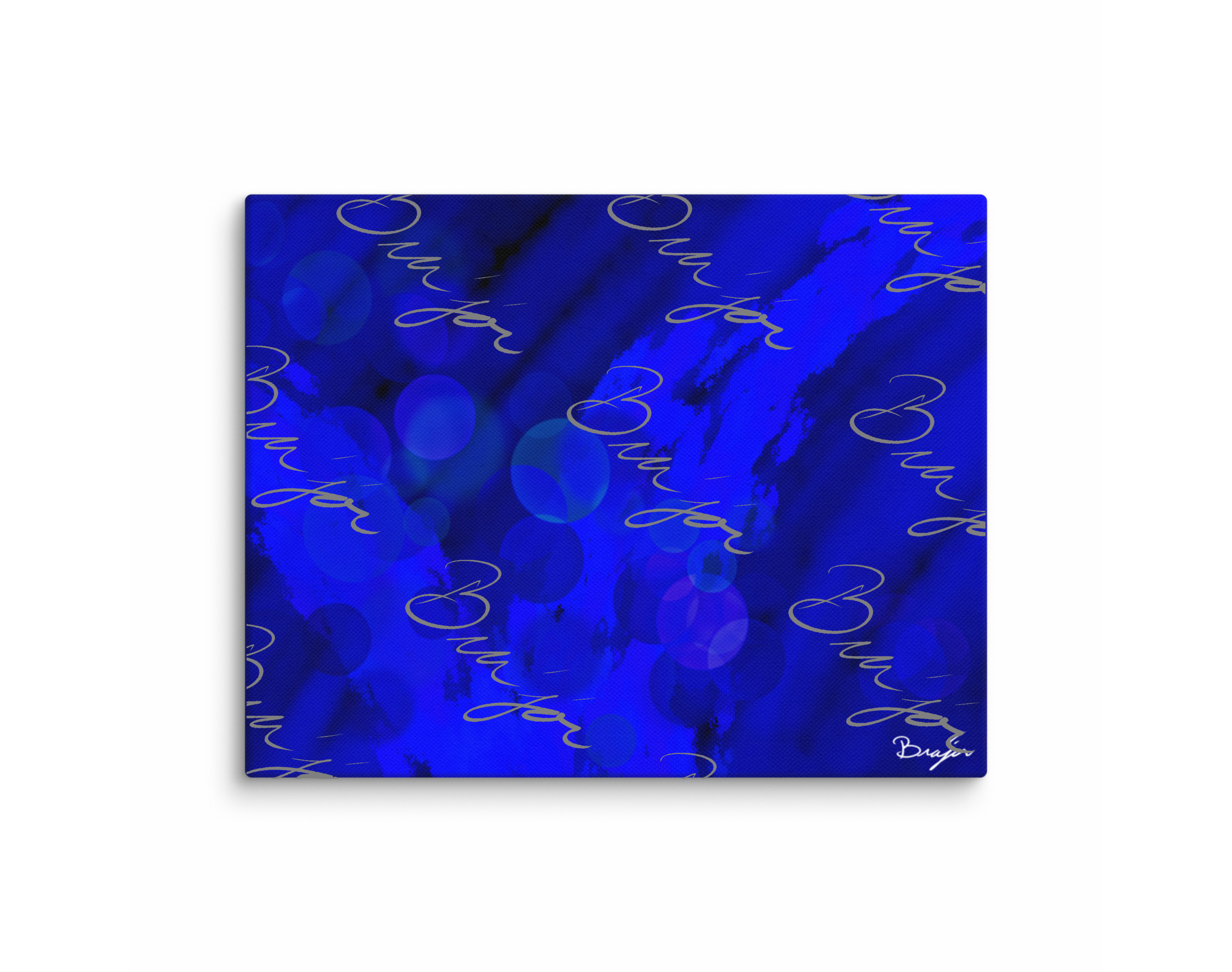11x14 Blue Abstract canvas artwork titled Color Check designed by the digital abstract artist Bra'jor. Artwork comes in the colors Yellow, Green, Purple, Green, Red, and Blue