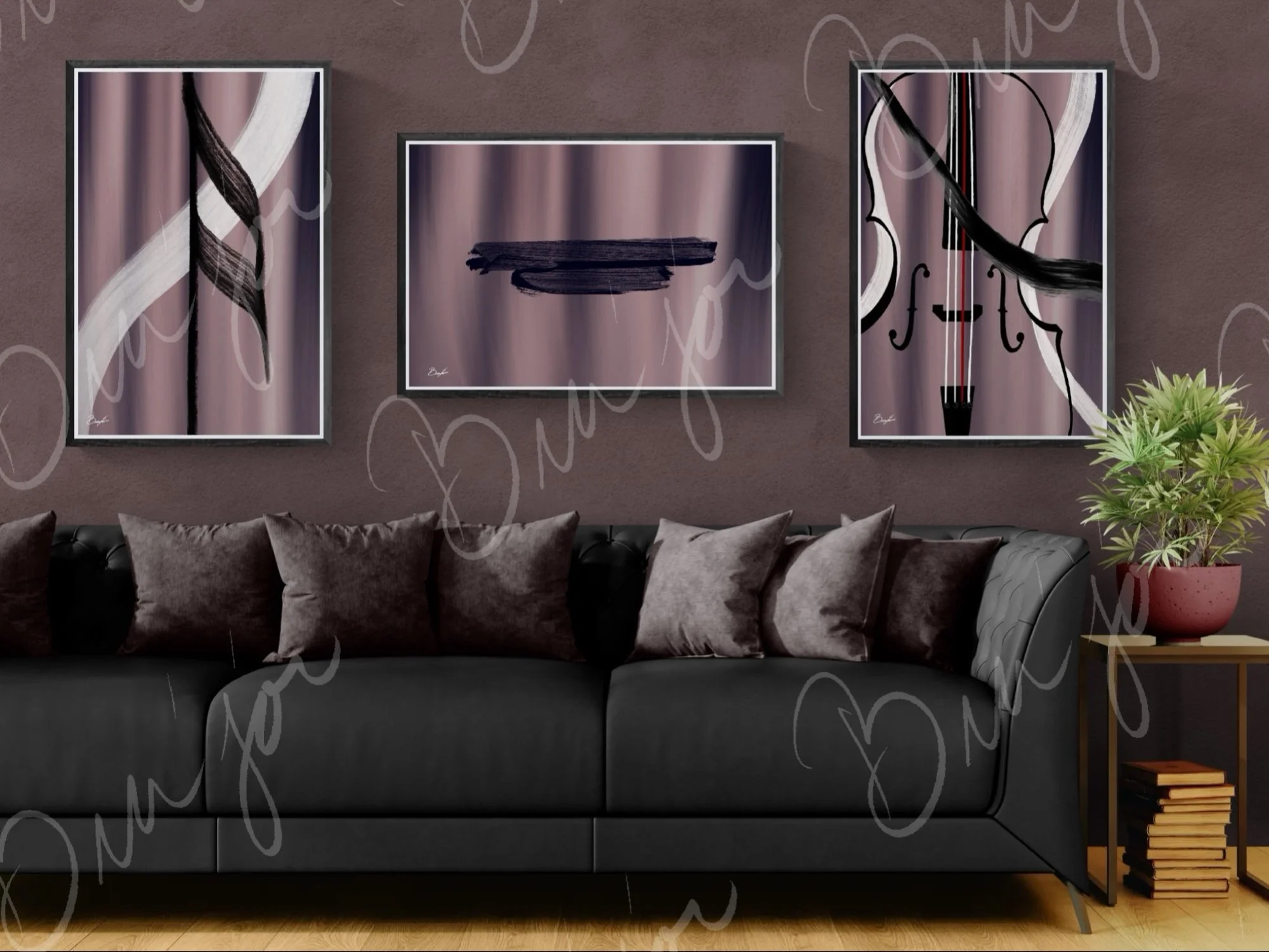 From left to right, titles of works are A Beat, Rest, and First Love
