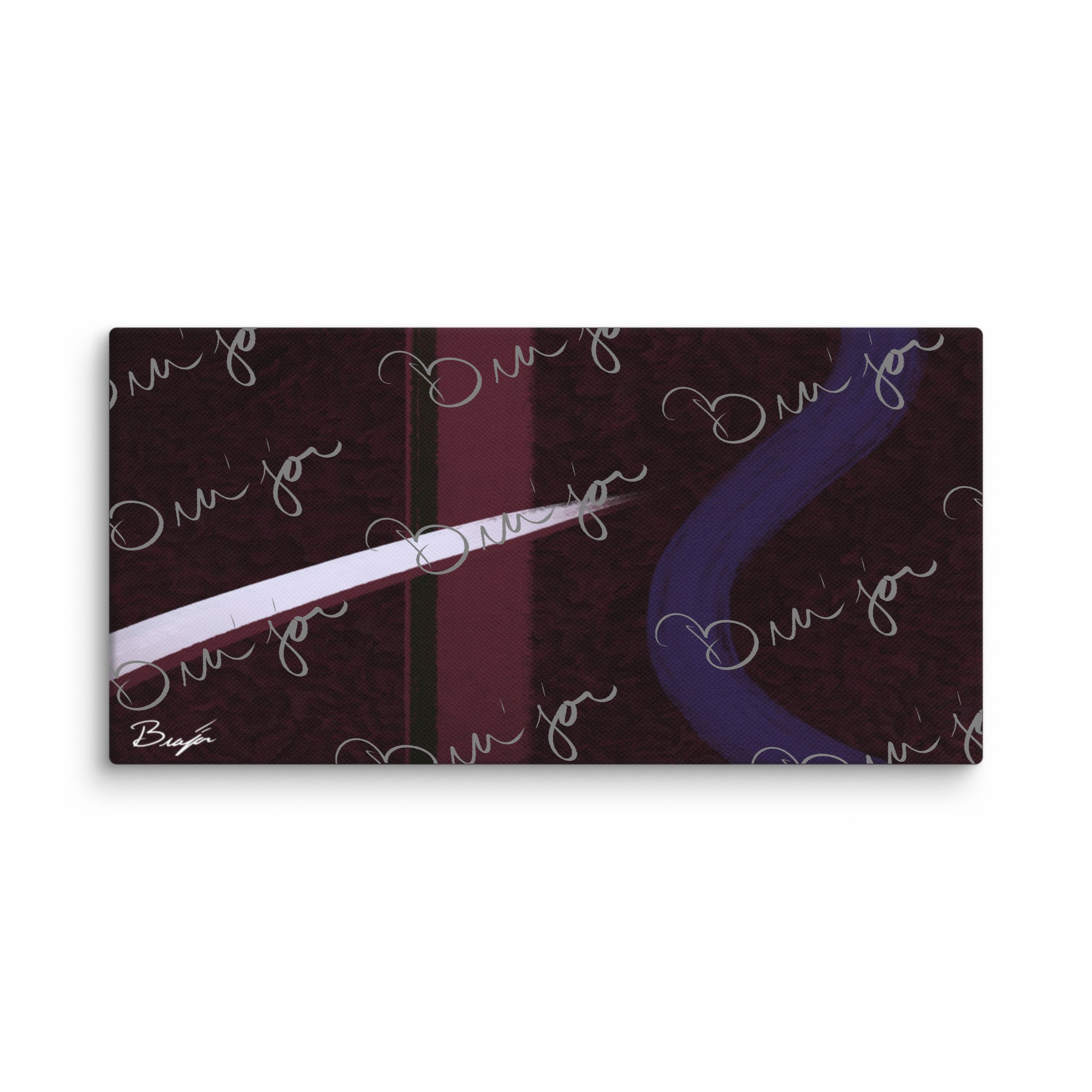 10x20 Canvas abstract artwork titled The Walk designed by the digital abstract artist Bra'jor. Artwork includes the colors Maroon, Black, Purple, and White