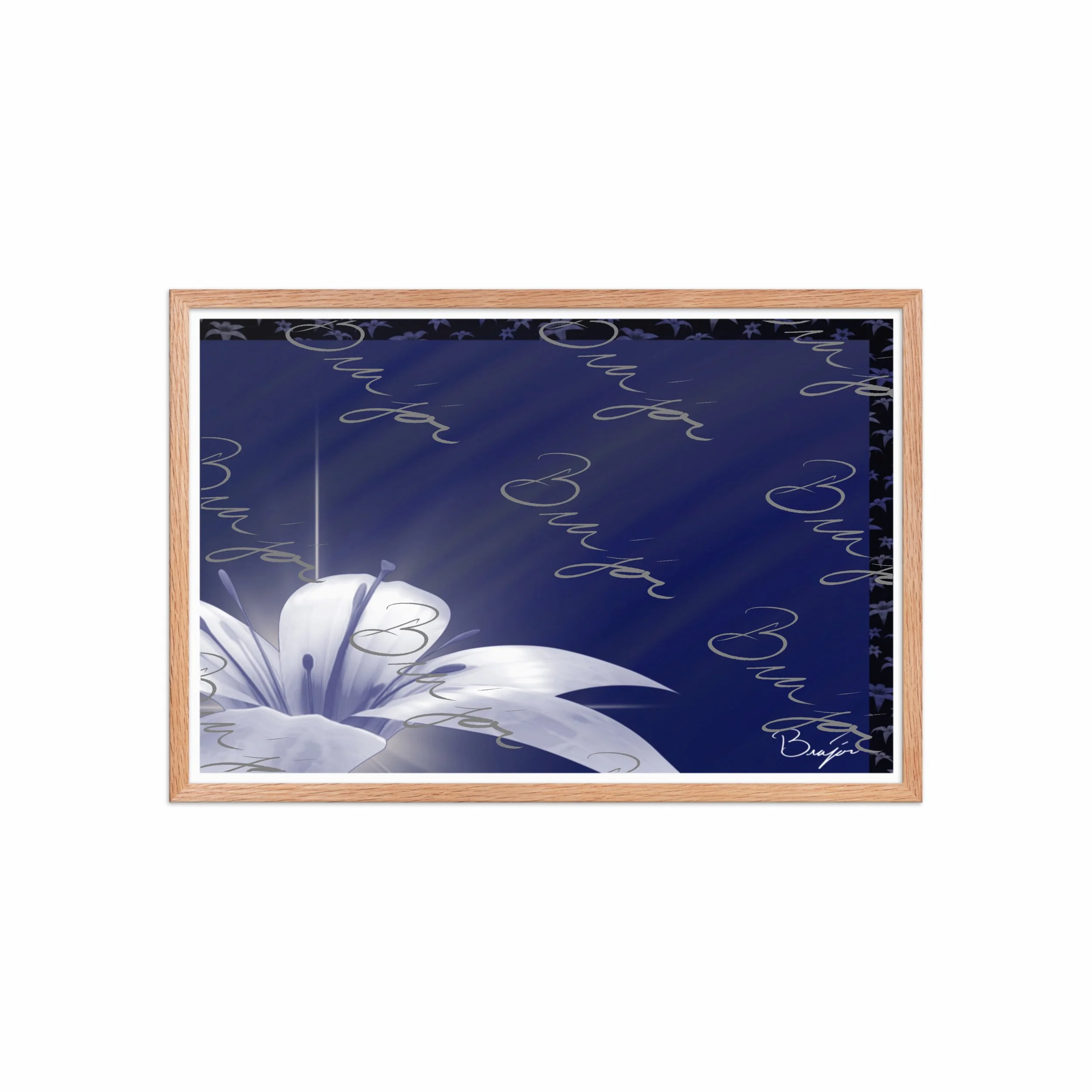 Framed Artwork - Title: Tranquil Glow - Blue
