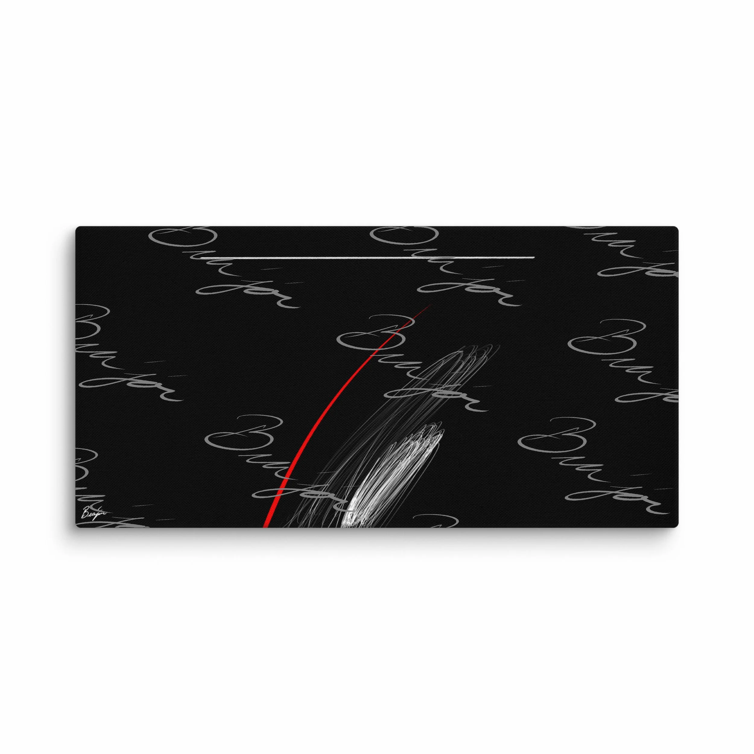 30x60 Self Titled XL Canvas Abstract artwork ‘Bra’jor’ designed by the digital abstract artist Bra'jor. Artwork includes the colors Black, Red, and White