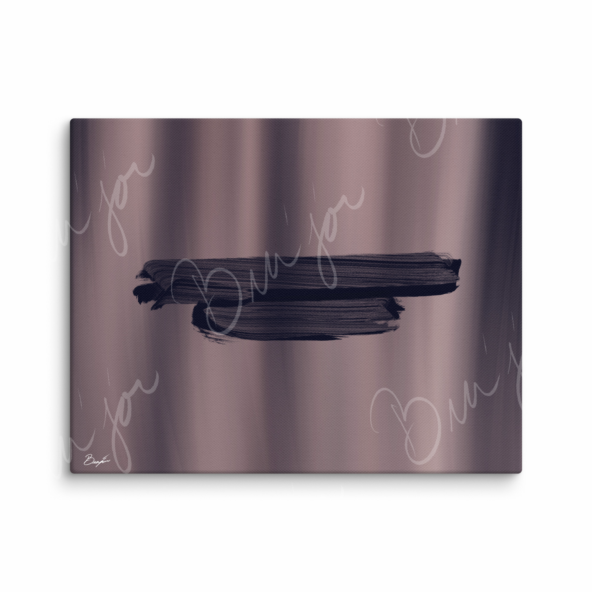 11x14 Canvas Abstract artwork titled Rest designed by the digital abstract artist Bra'jor. Artwork includes the colors Black, Gray, violet, and Mauve