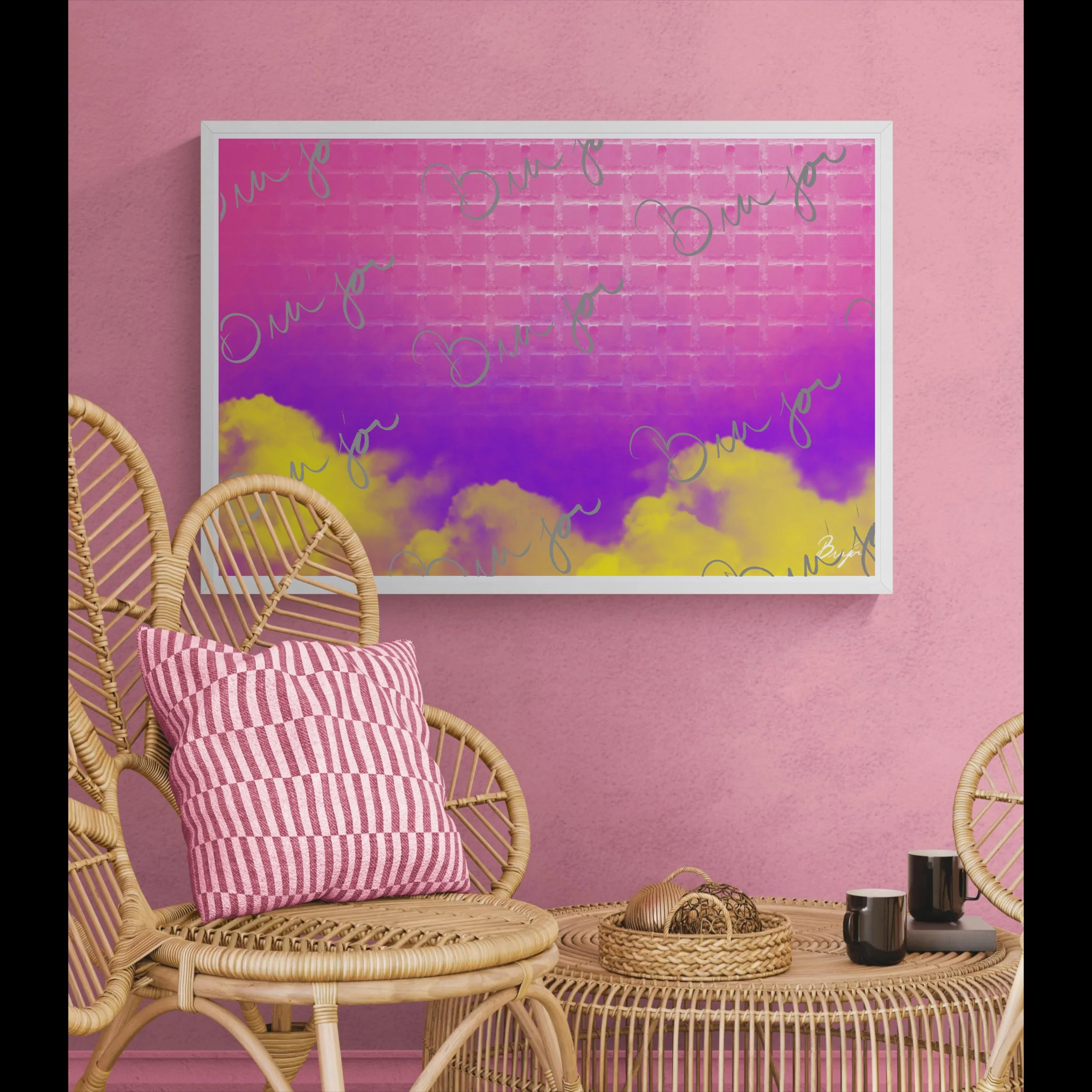 Framed Artwork - Title: Pink Gate