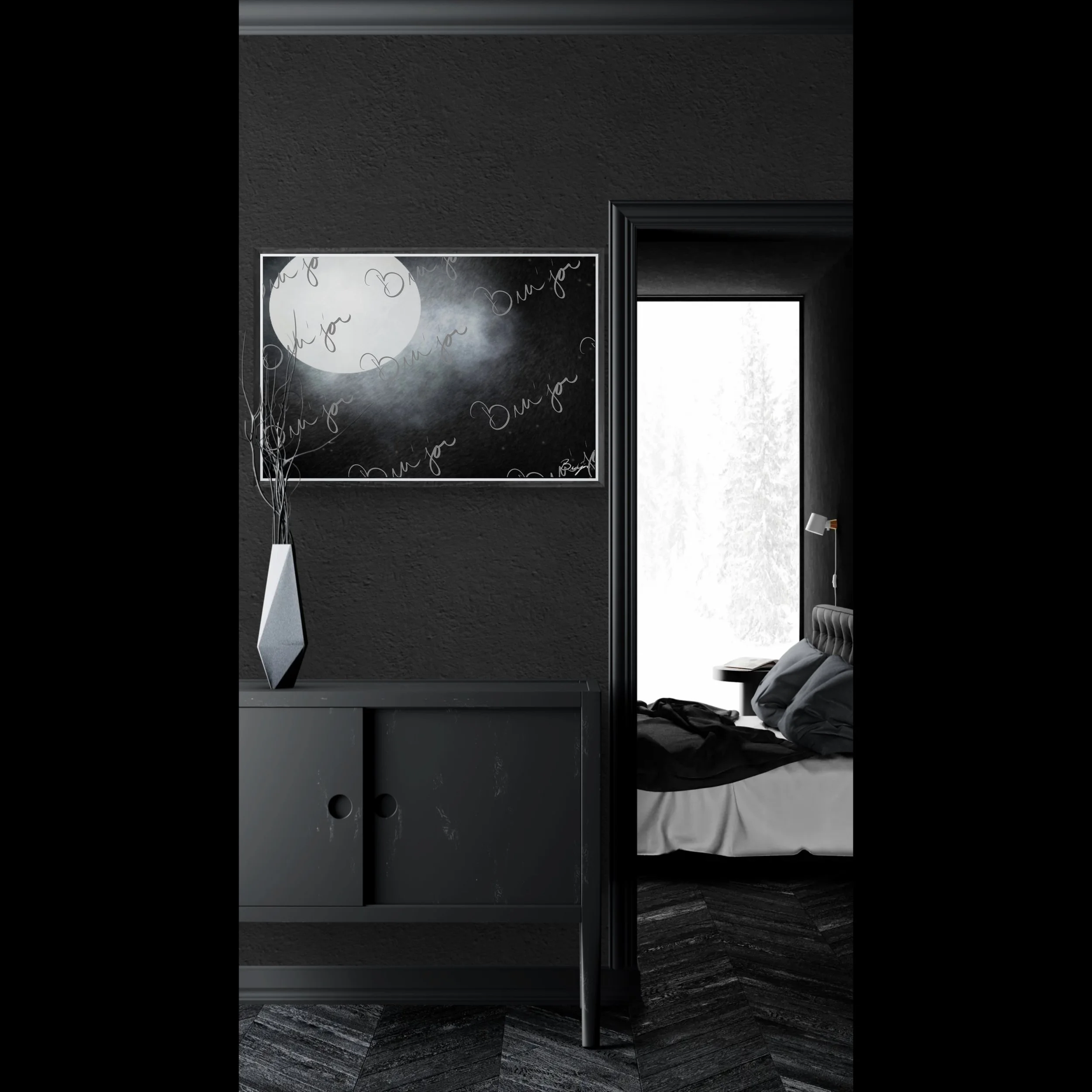 Framed Artwork - Title: Moon