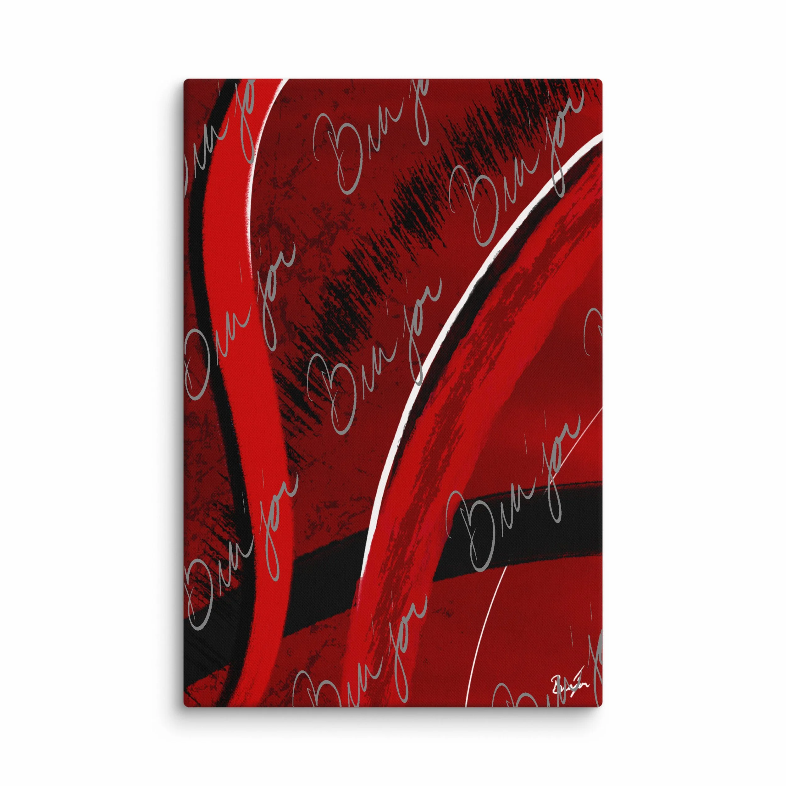 40x60 XL Canvas Abstract artwork titled Feel designed by the digital abstract artist Bra'jor. Artwork includes the colors Red, Black, Blue, and White