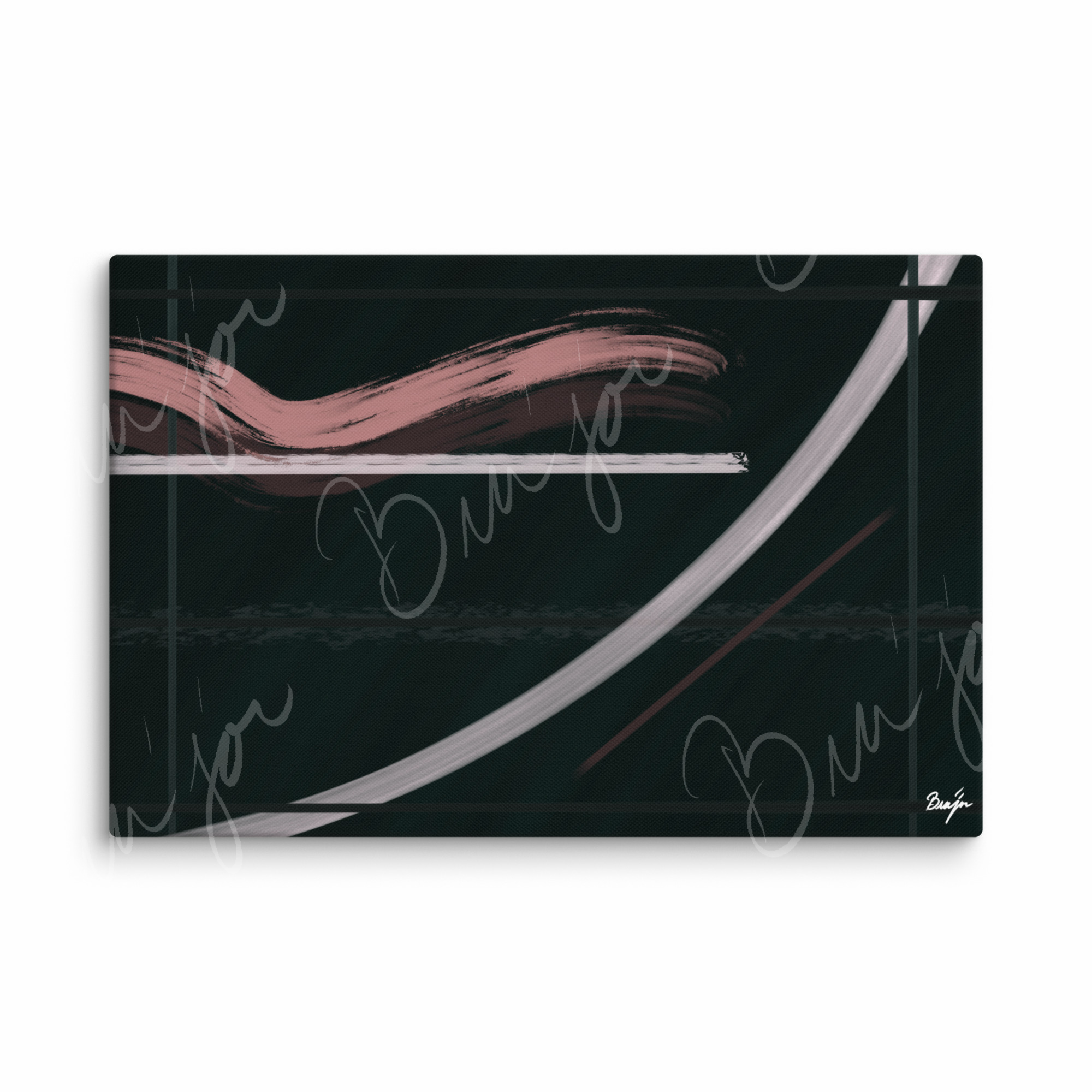 40x60 XL Canvas Abstract artwork titled Together designed by the digital abstract artist Bra'jor. Artwork includes the colors Brown, Pink, Green, and White