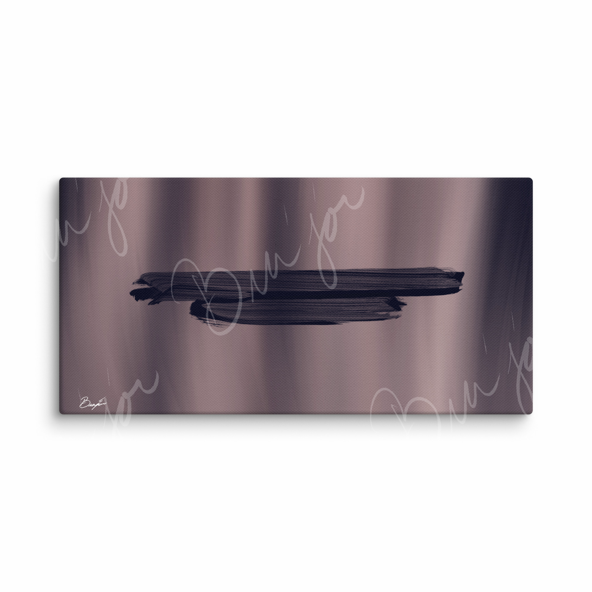 10x20 Canvas Abstract artwork titled Rest designed by the digital abstract artist Bra'jor. Artwork includes the colors Black, Gray, violet, and Mauve