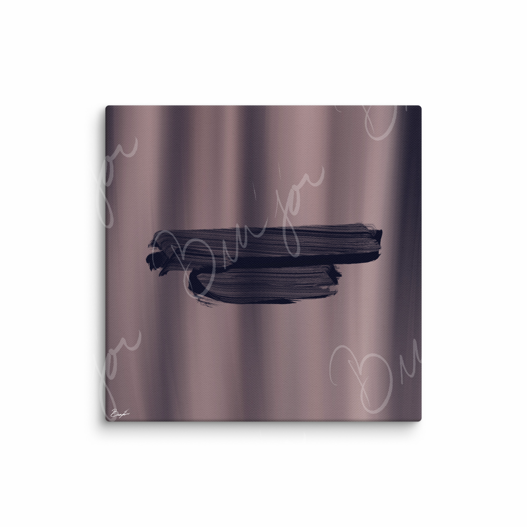 12x12 Canvas Abstract artwork titled Rest designed by the digital abstract artist Bra'jor. Artwork includes the colors Black, Gray, violet, and Mauve