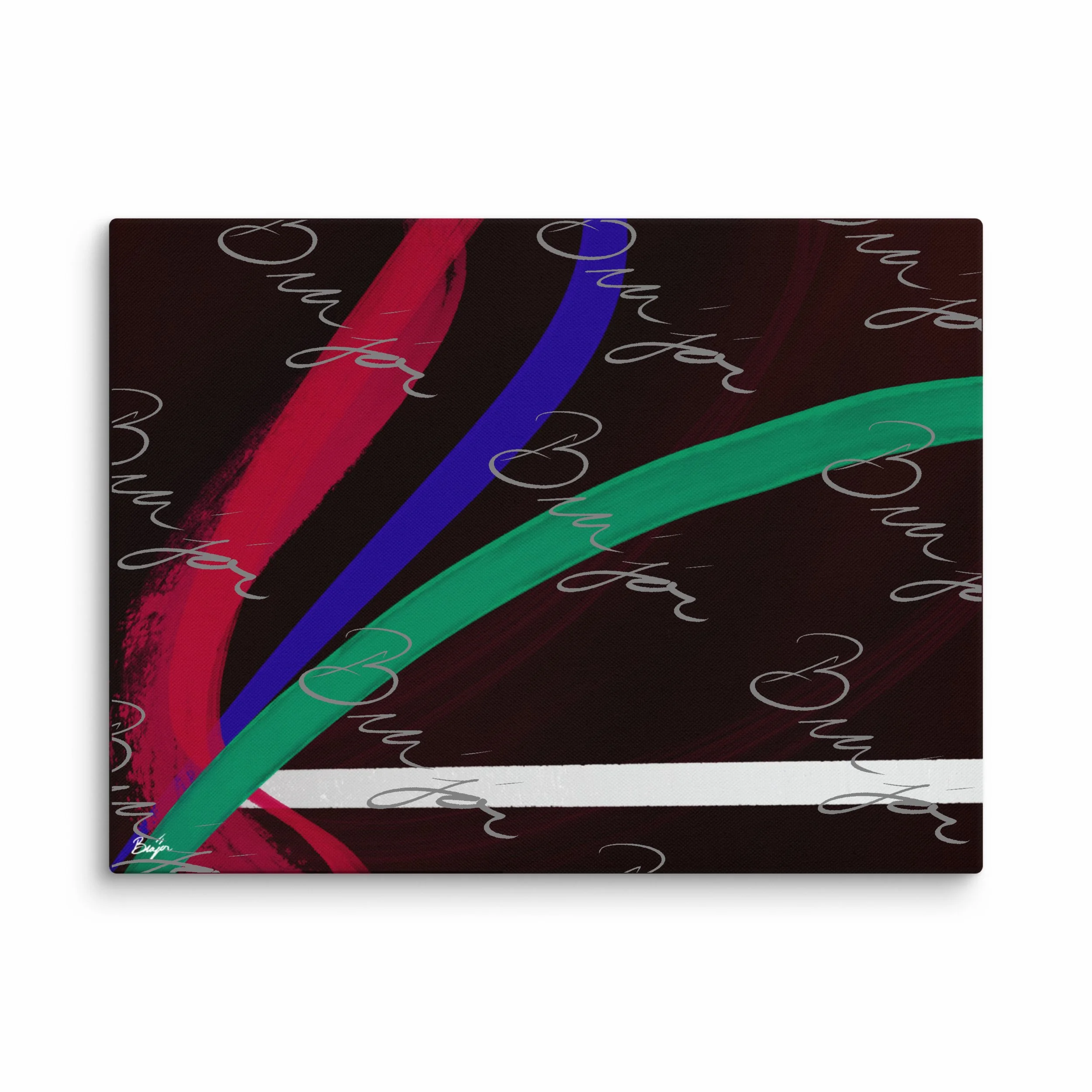 30x40 XL Canvas Abstract artwork titled Journey designed by the digital abstract artist Bra'jor. Artwork includes the colors Red, White, Green, and Blue