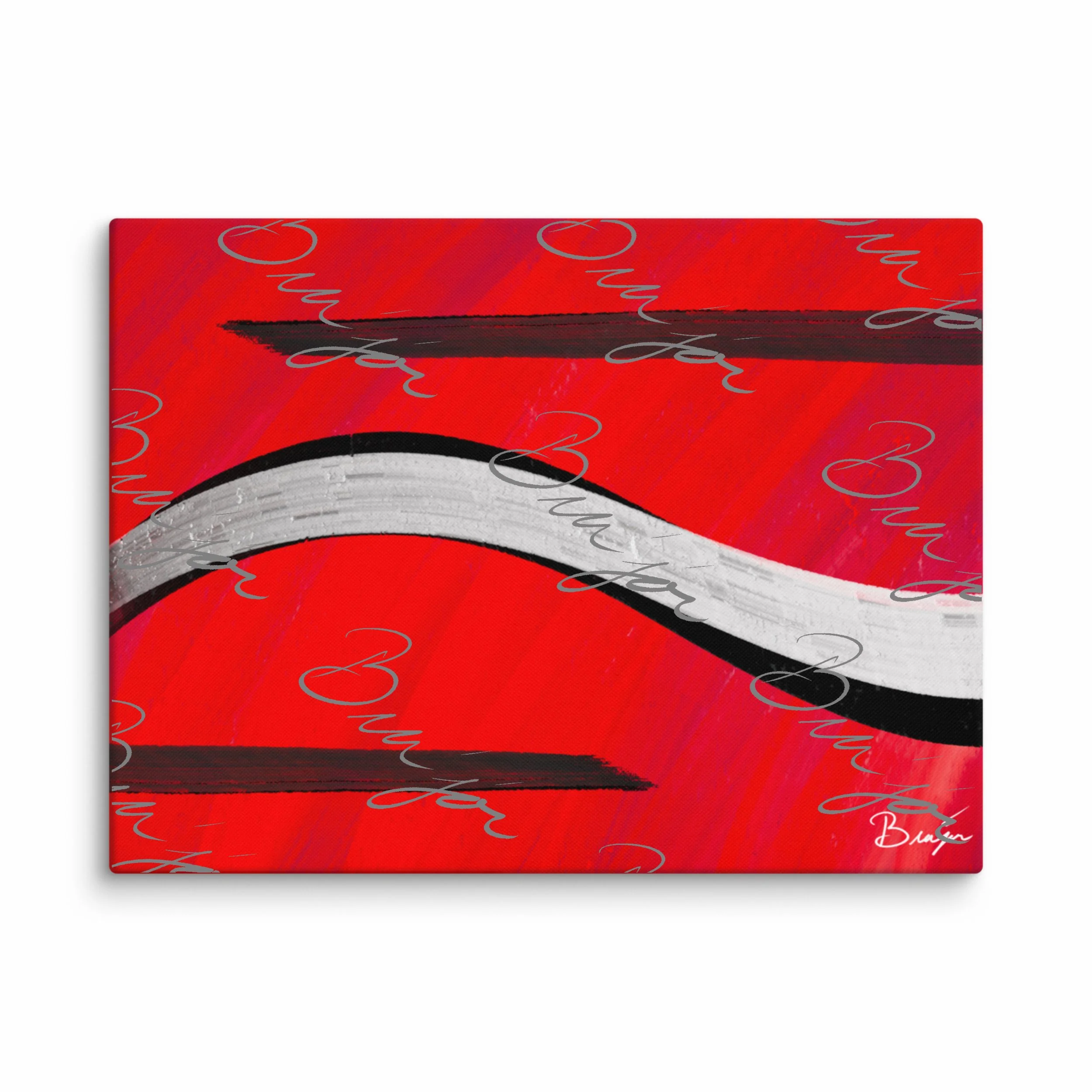 30x40 XL Canvas Abstract artwork titled Smooth Groove designed by the digital abstract artist Bra'jor. Artwork includes the colors Red, Black, and White