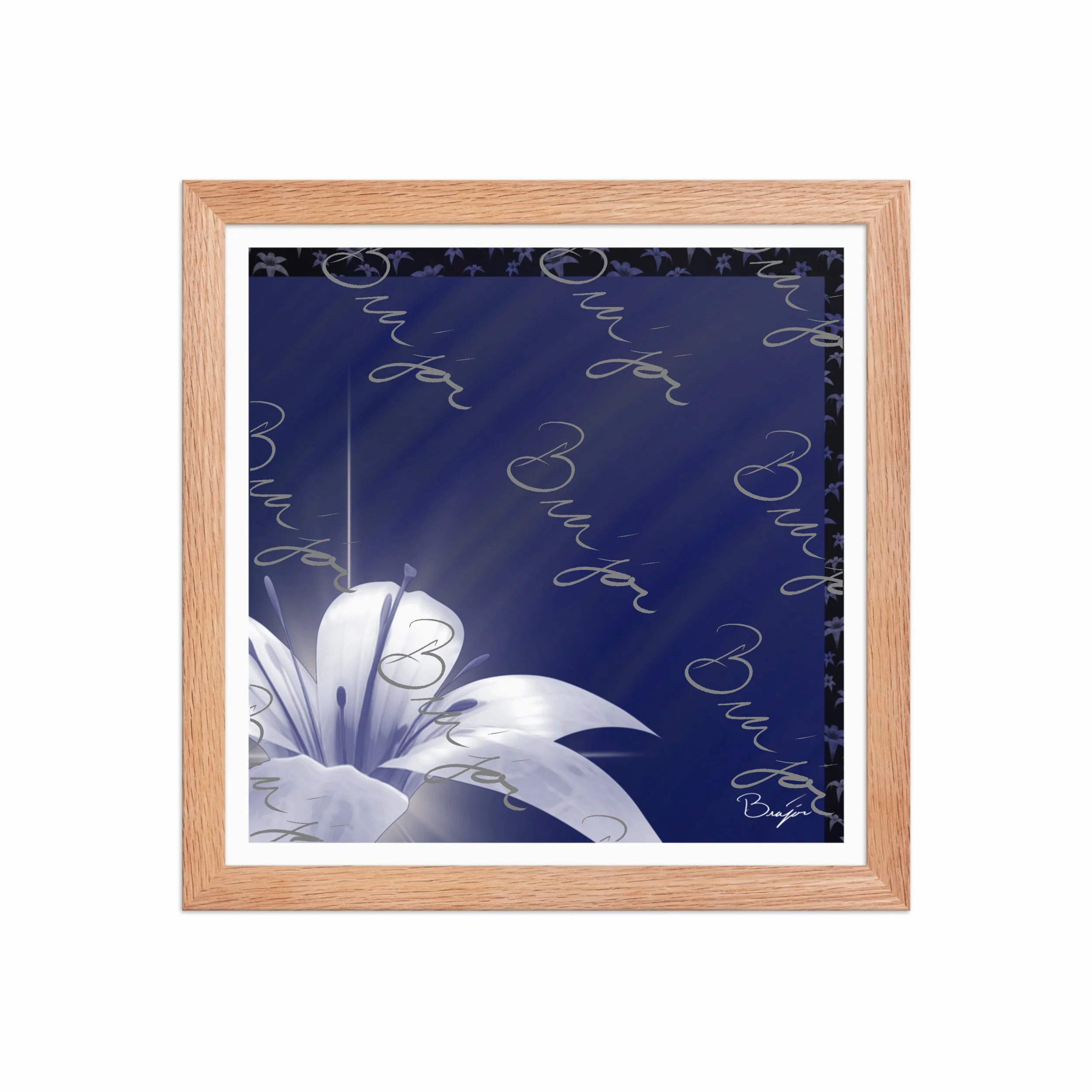 Framed Artwork - Title: Tranquil Glow - Blue