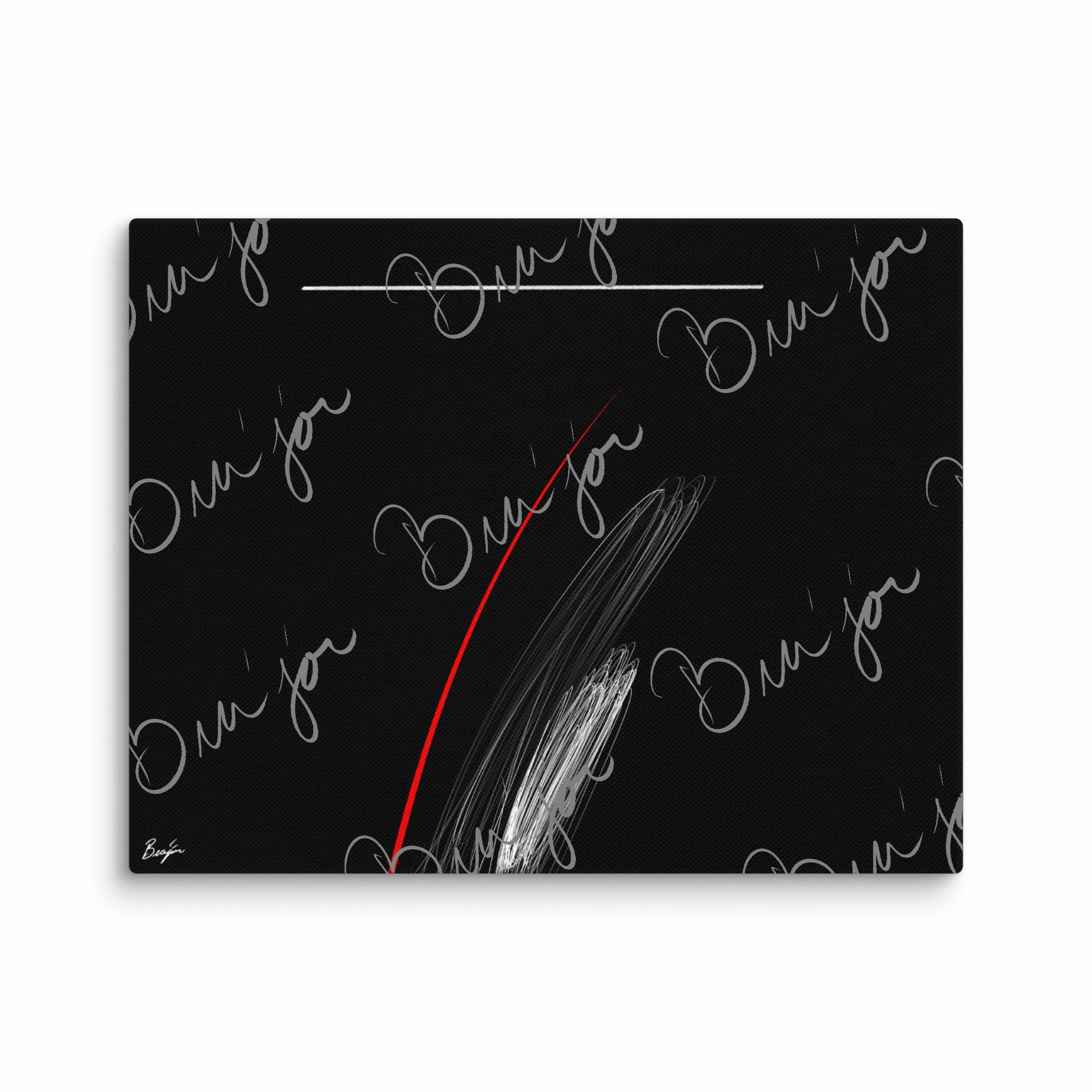 11x14 Self Titled Canvas Abstract artwork ‘Bra’jor’ designed by the digital abstract artist Bra'jor. Artwork includes the colors Black, Red, and White