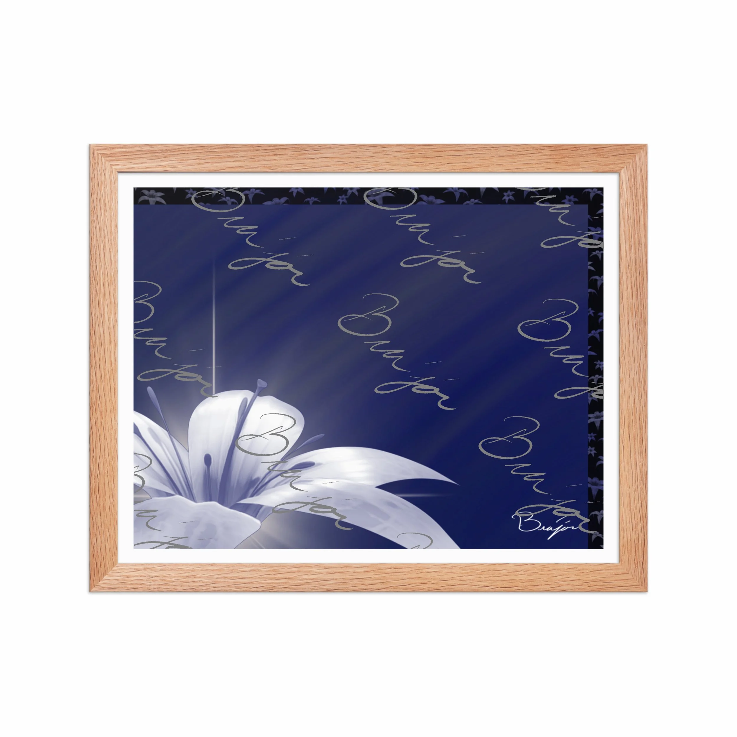 Framed Artwork - Title: Tranquil Glow - Blue