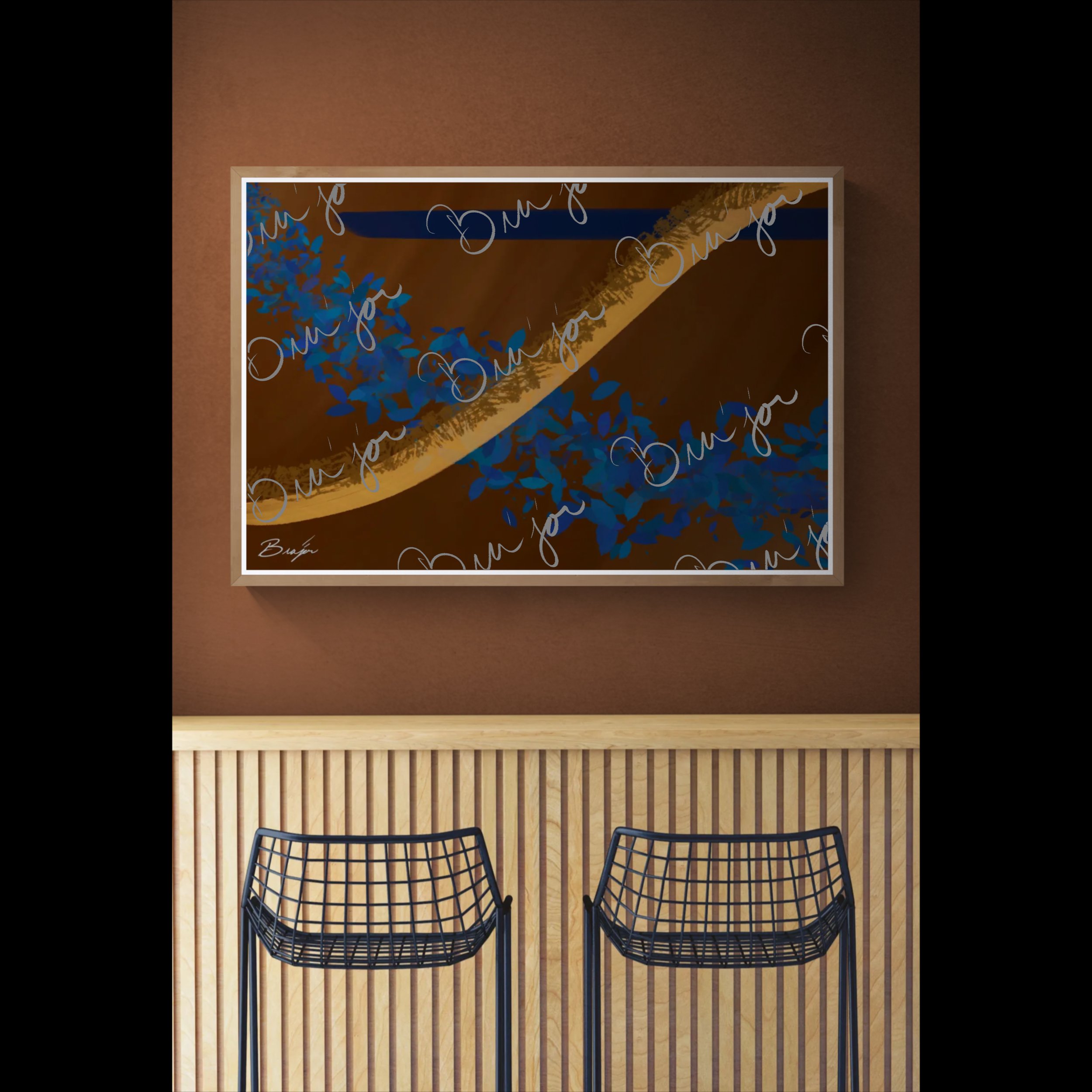 Framed Artwork - Title: Shower