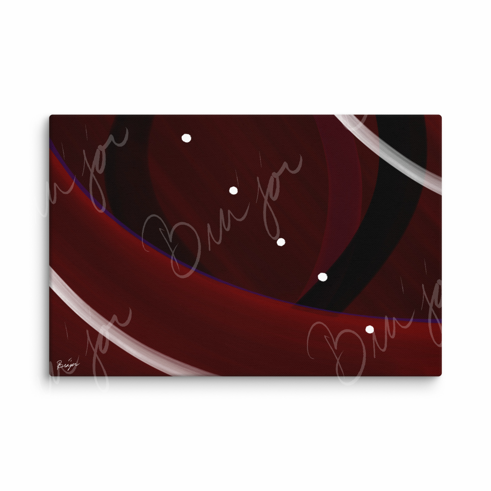 40x60 XL Canvas Abstract artwork titled Trail Back designed by the digital abstract artist Bra'jor. Artwork includes the colors Red, Black, Purple, and White