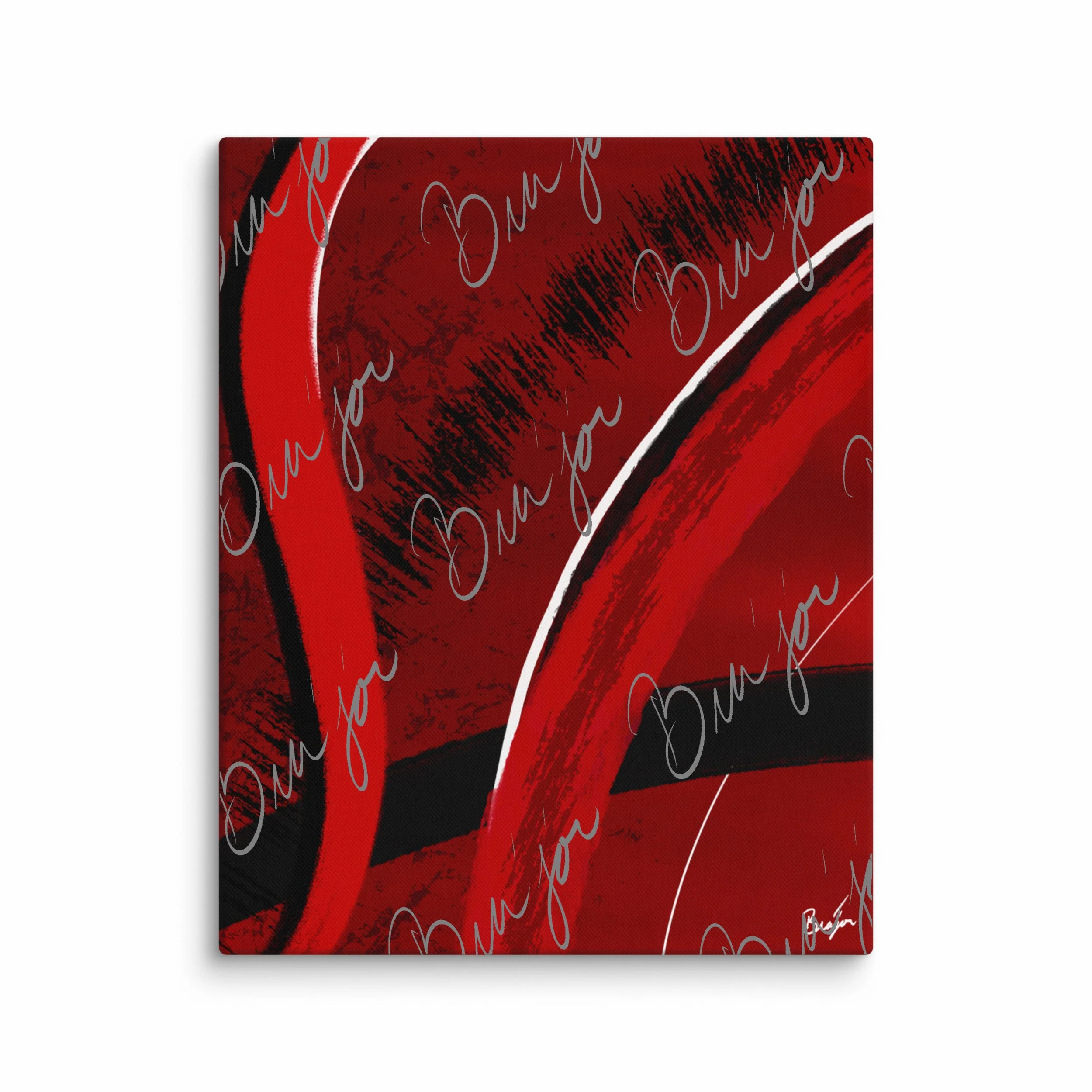 16x20 Canvas Abstract artwork titled Feel designed by the digital abstract artist Bra'jor. Artwork includes the colors Red, Black, Blue, and White