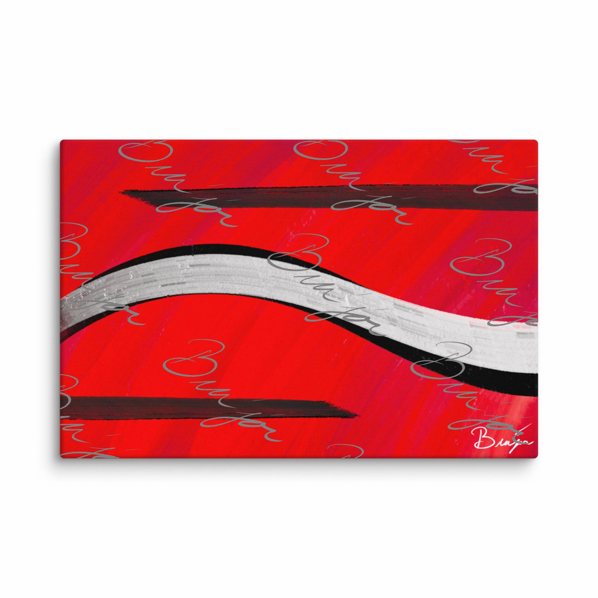 40x60 XL Canvas Abstract artwork titled Smooth Groove designed by the digital abstract artist Bra'jor. Artwork includes the colors Red, Black, and White