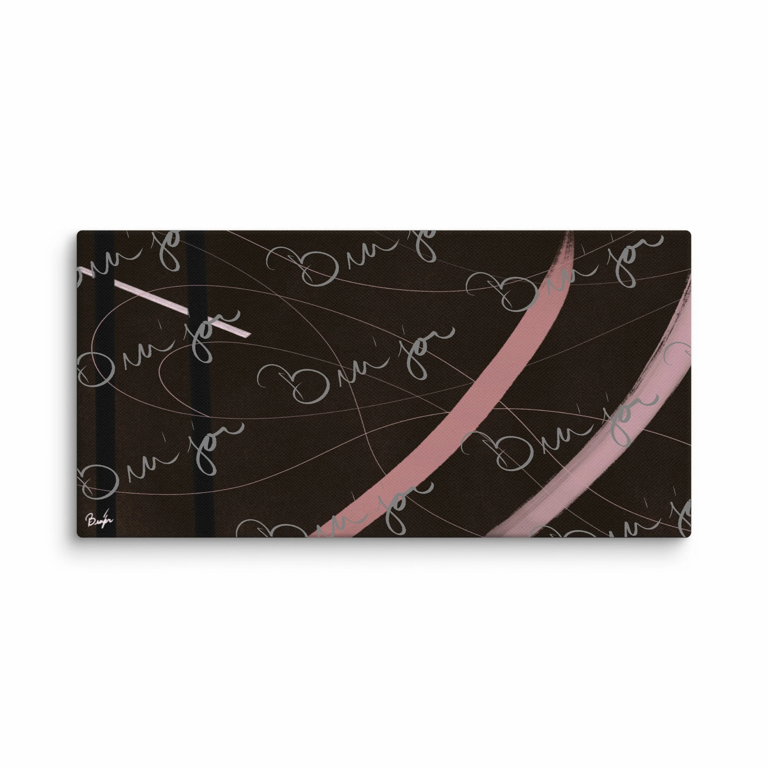 10x20 Canvas abstract artwork titled Beholder designed by the digital abstract artist Bra'jor. Artwork includes the colors Brown, Pink, Black, and White