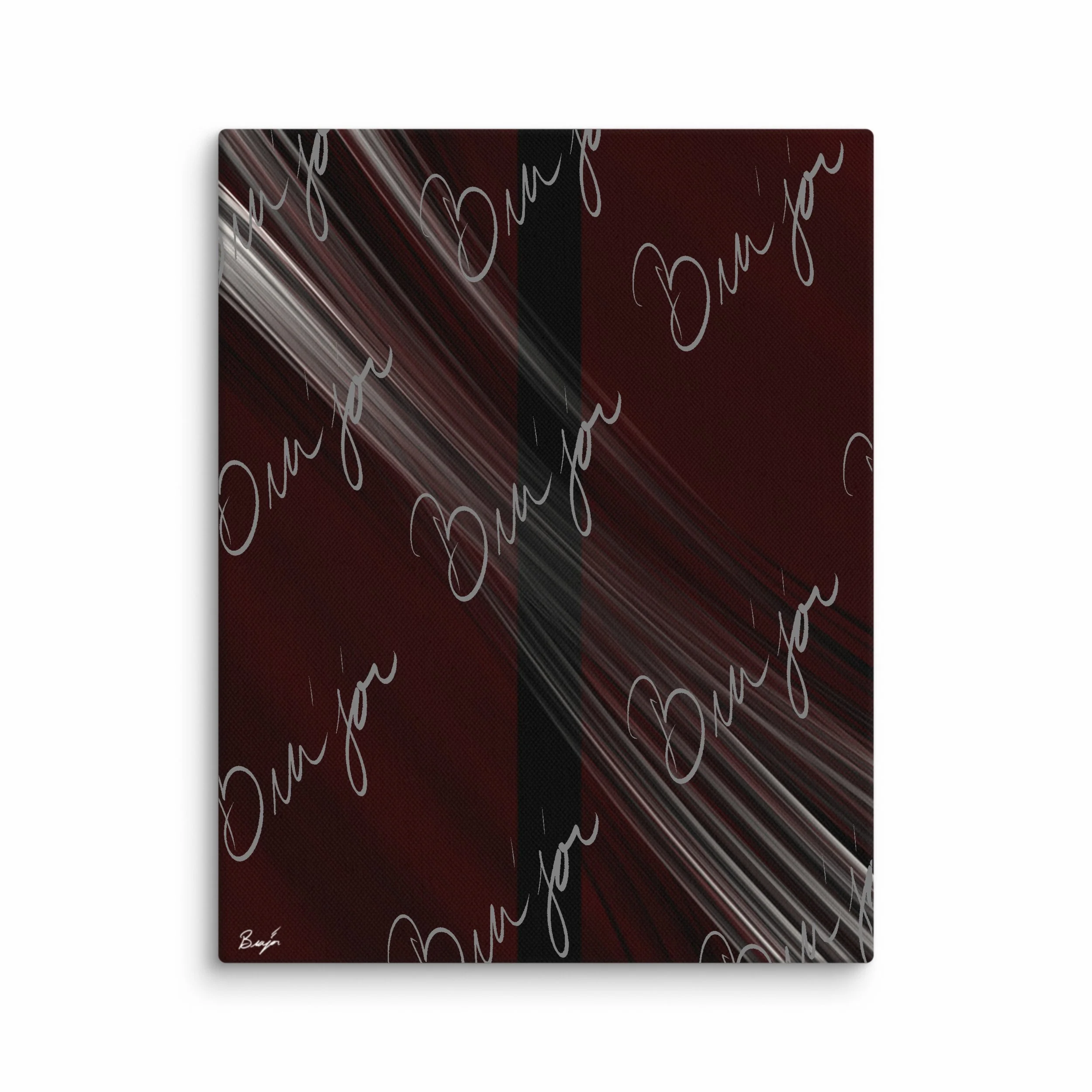 11x14 Canvas abstract artwork titled Still Standing designed by the digital abstract artist Bra'jor. Artwork includes the colors Maroon, Red, Black, and White