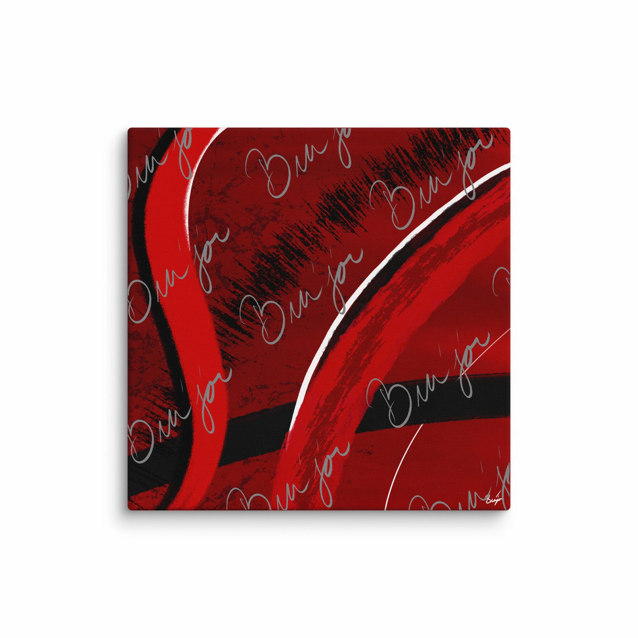 32x32 XL Canvas Abstract artwork titled Feel designed by the digital abstract artist Bra'jor. Artwork includes the colors Red, Black, Blue, and White