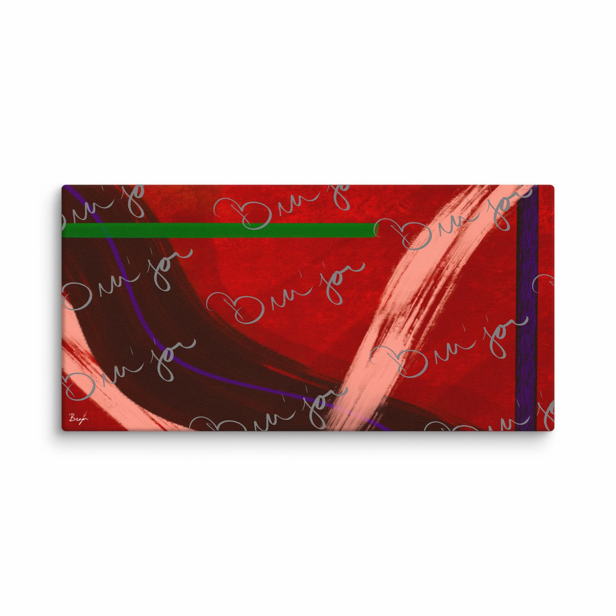 10x20 Canvas abstract artwork titled Feelings designed by the digital abstract artist Bra'jor. Artwork includes the colors Red, Orange, Purple, and Green