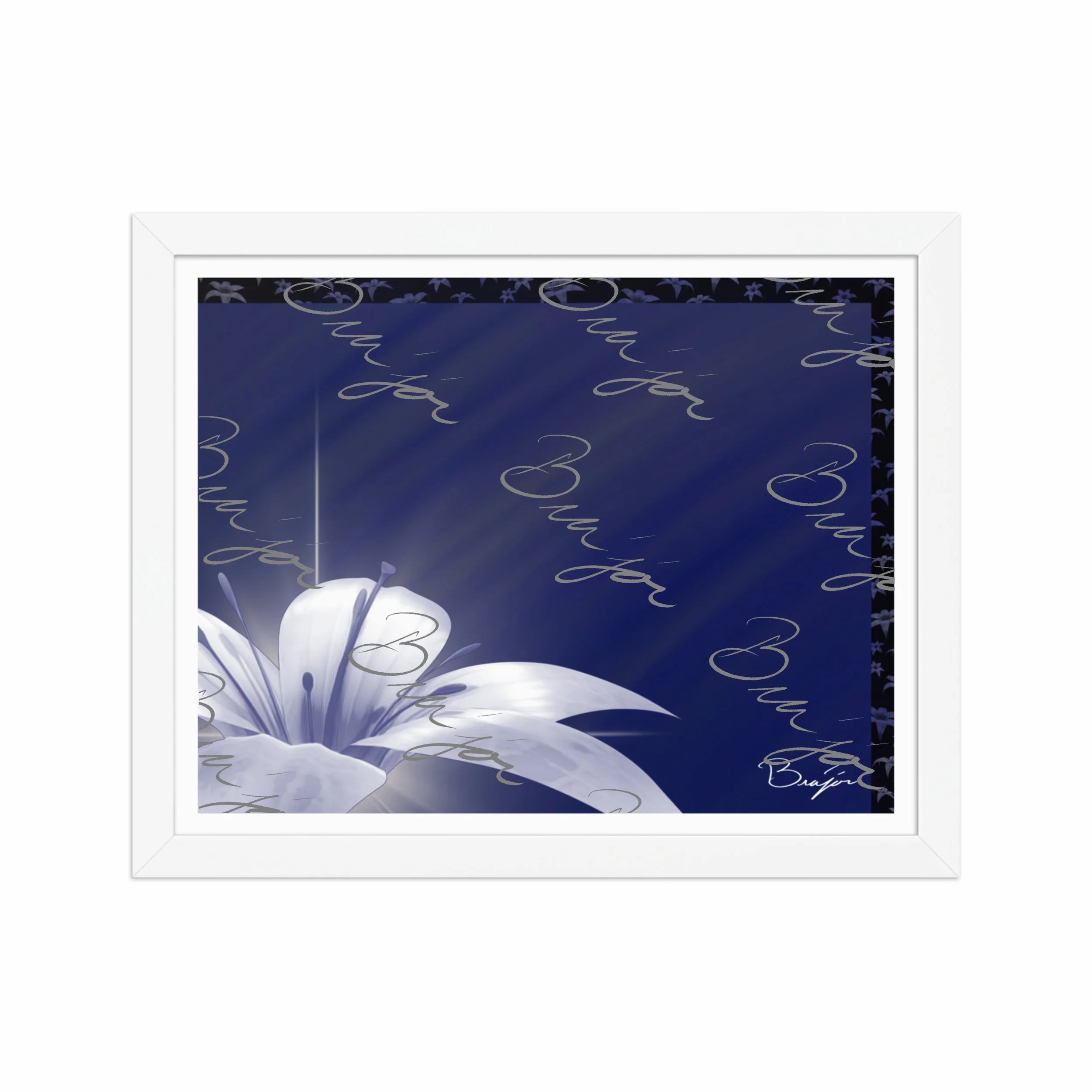 Framed Artwork - Title: Tranquil Glow - Blue