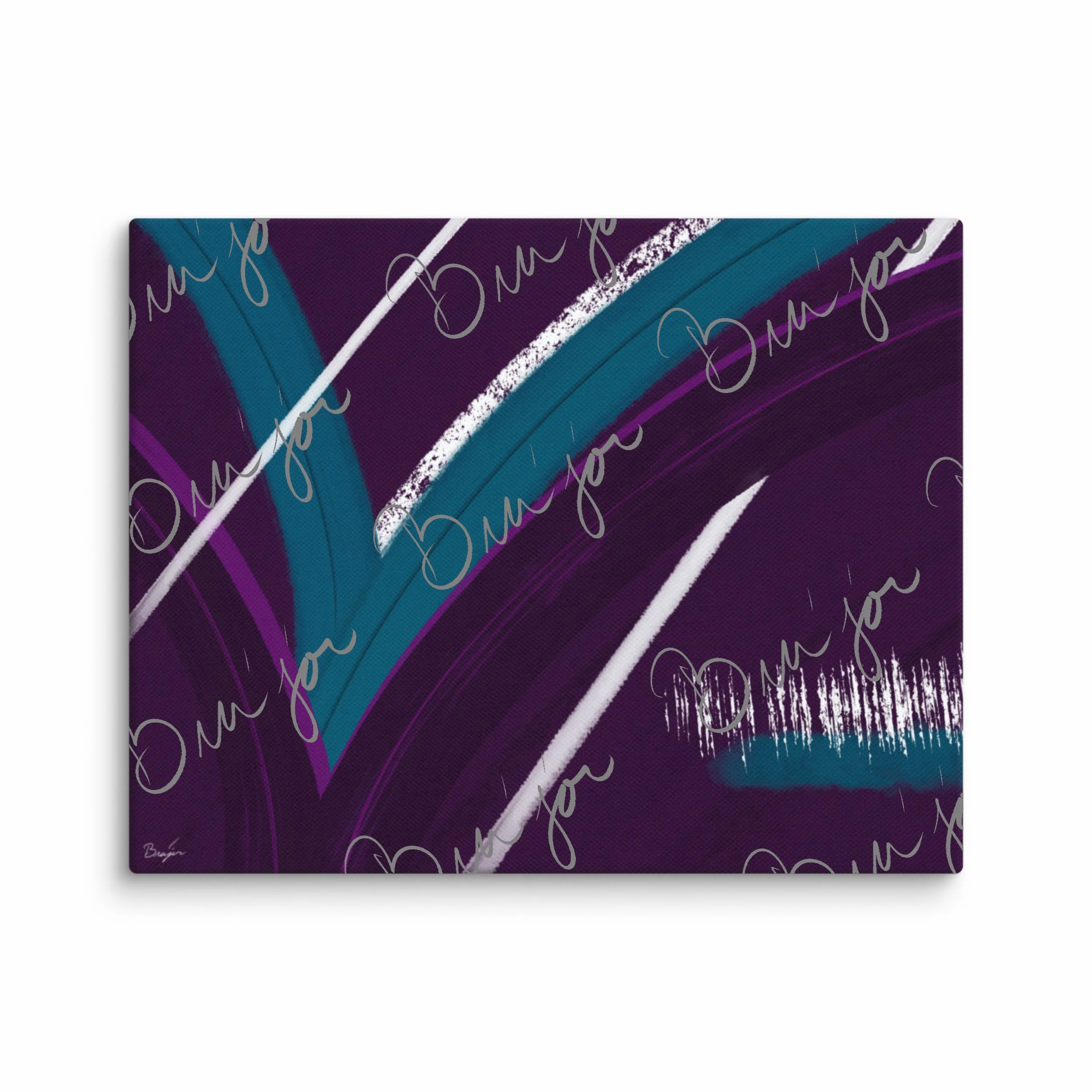 11x14 Canvas abstract artwork titled Withdraw designed by the digital abstract artist Bra'jor. Artwork includes the colors Purple, Blue, White, and Black
