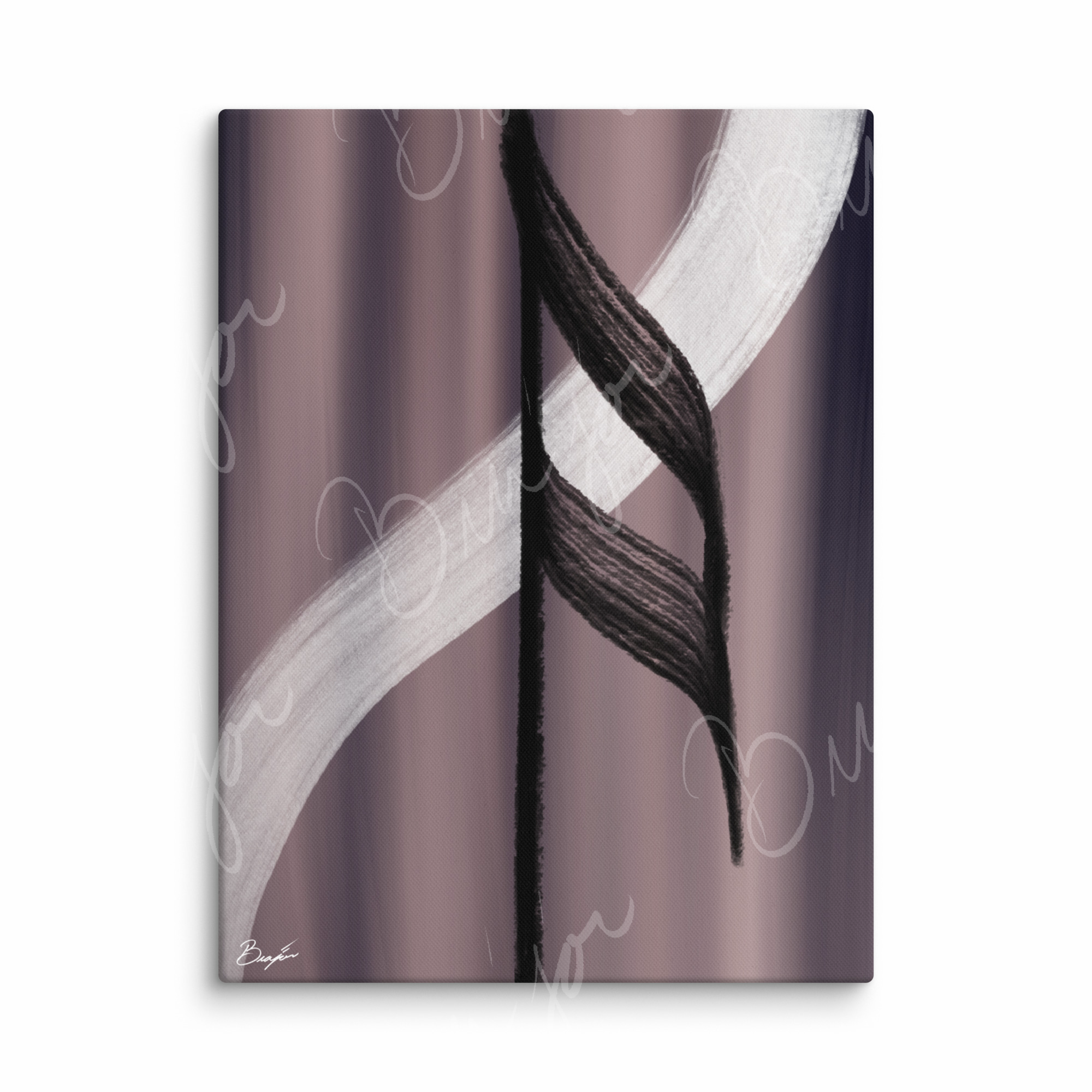 30x40 XL Canvas Abstract artwork titled A Beat designed by the digital abstract artist Bra'jor. Artwork includes the colors Black, White, Gray, violet, and Mauve