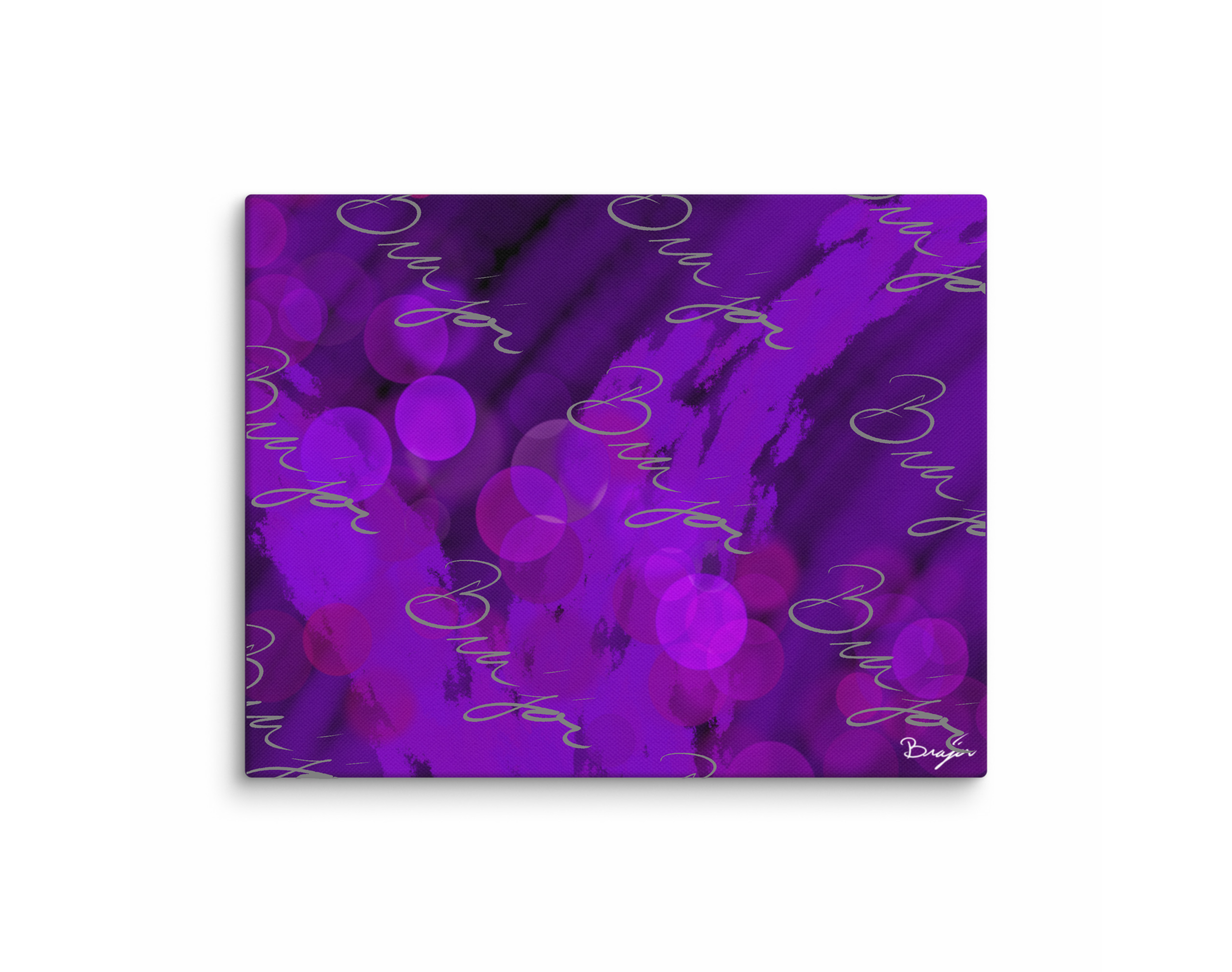 11x14 Purple Abstract canvas artwork titled Color Check designed by the digital abstract artist Bra'jor. Artwork comes in the colors Yellow, Green, Purple, Green, Red, and Blue