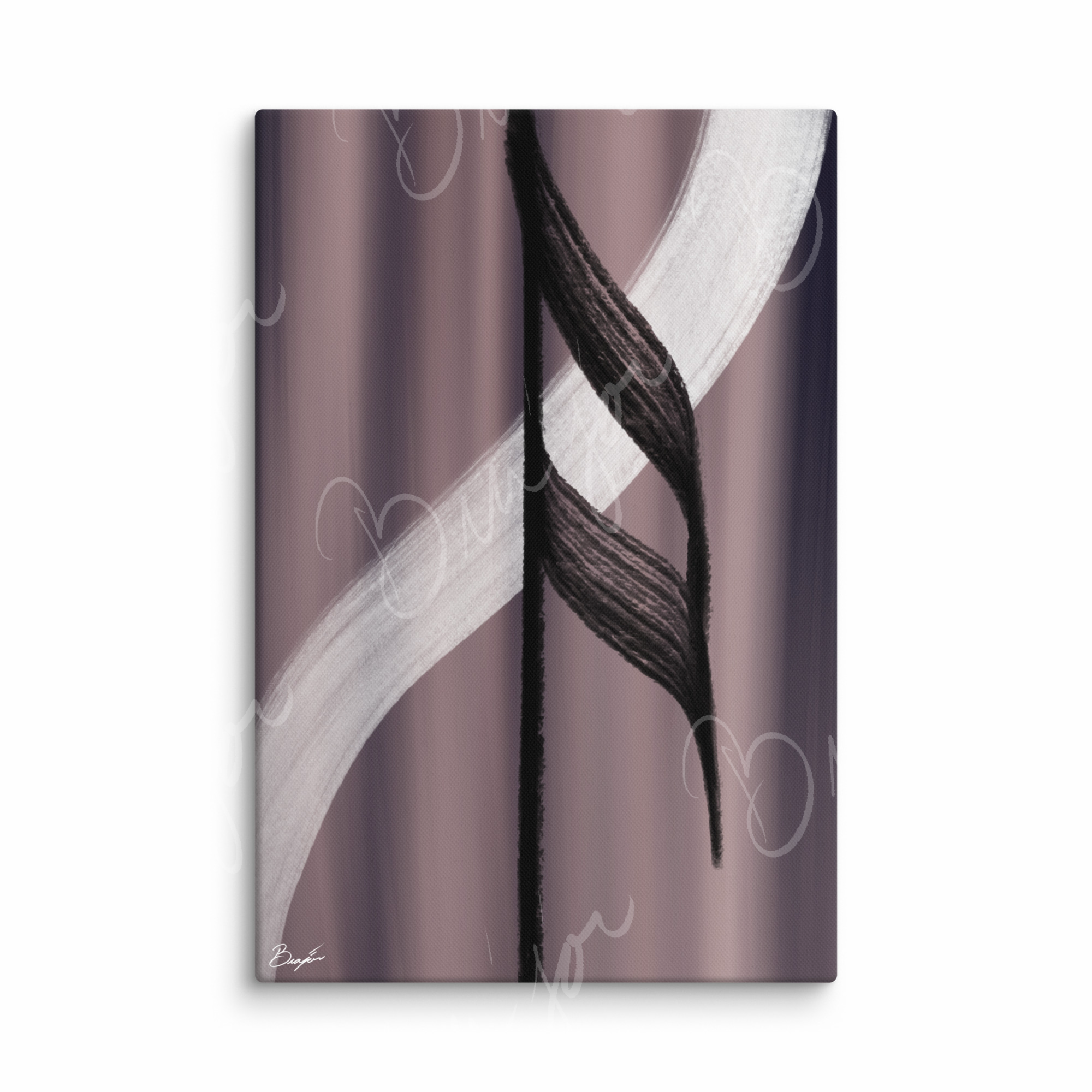 40x60 XL Canvas Abstract artwork titled A Beat designed by the digital abstract artist Bra'jor. Artwork includes the colors Black, White, Gray, violet, and Mauve