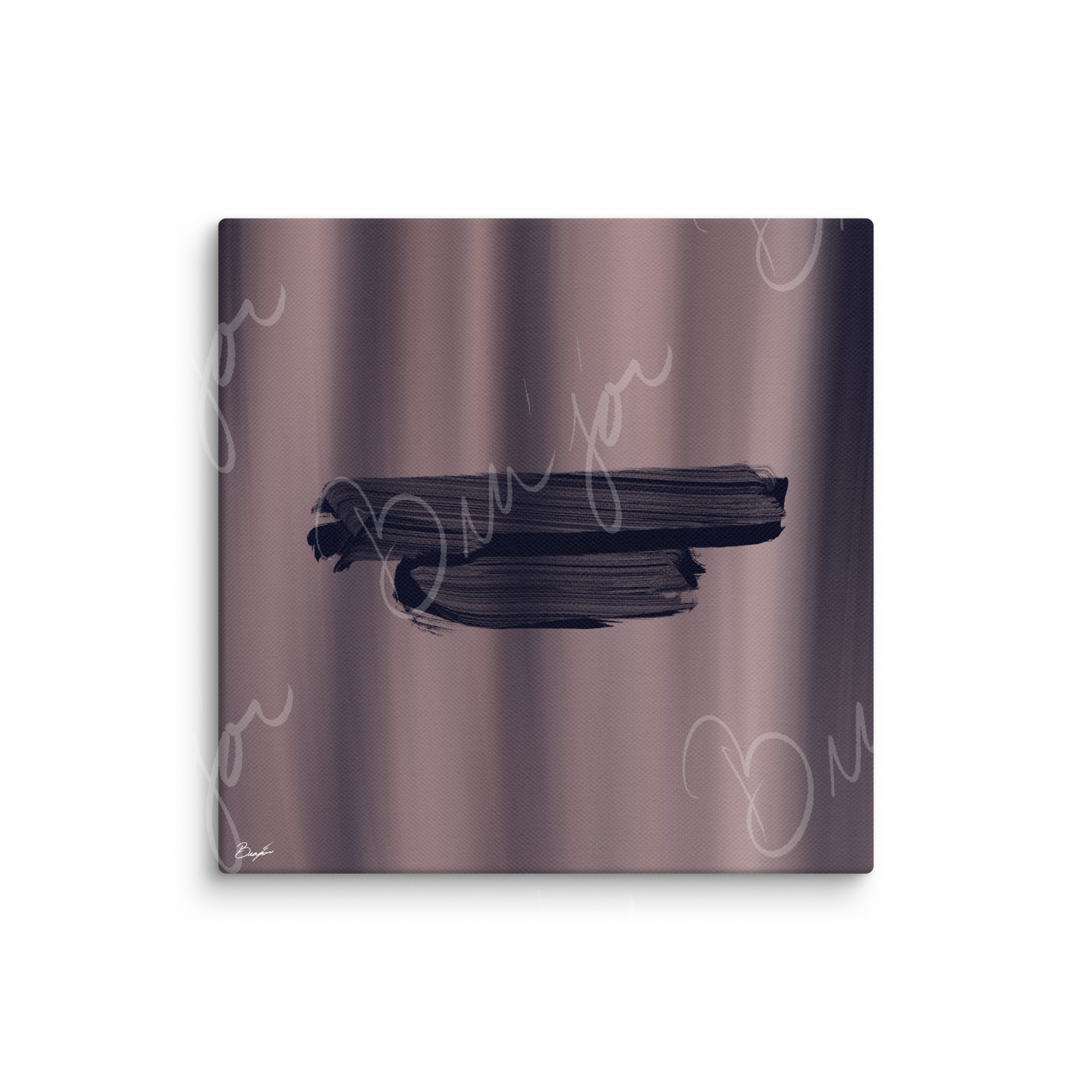 16x16 Canvas Abstract artwork titled Rest designed by the digital abstract artist Bra'jor. Artwork includes the colors Black, Gray, violet, and Mauve