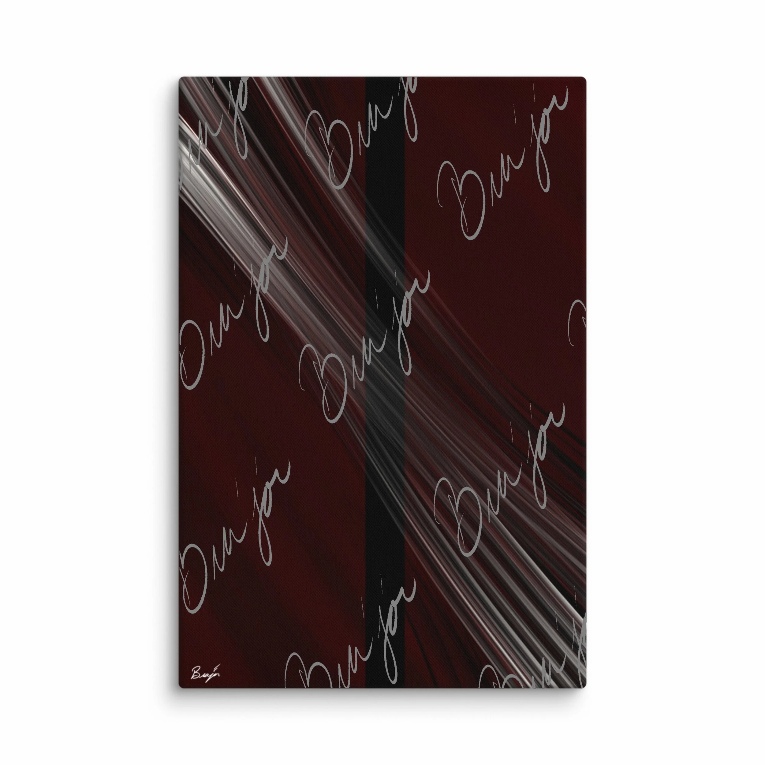 40x60 XL Canvas abstract artwork titled Still Standing designed by the digital abstract artist Bra'jor. Artwork includes the colors Maroon, Red, Black, and White
