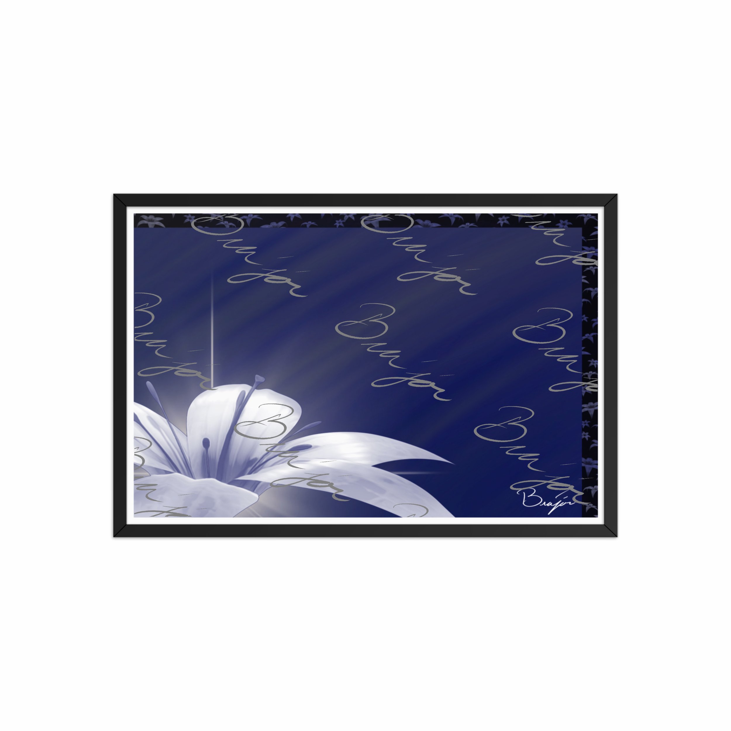 Framed Artwork - Title: Tranquil Glow - Blue