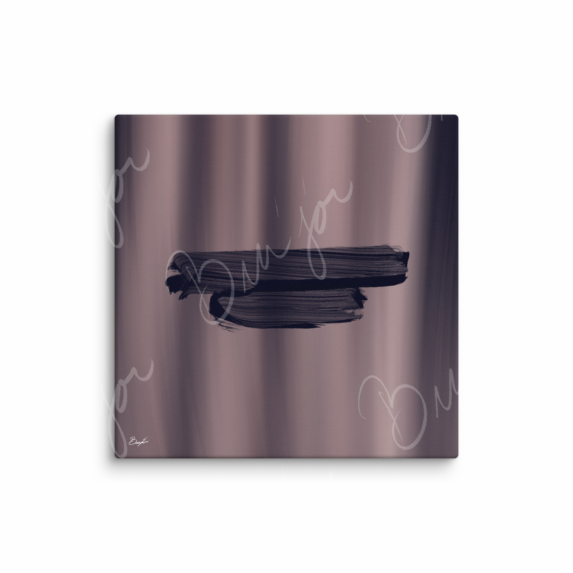 37x37 XL Canvas Abstract artwork titled Rest designed by the digital abstract artist Bra'jor. Artwork includes the colors Black, Gray, violet, and Mauve