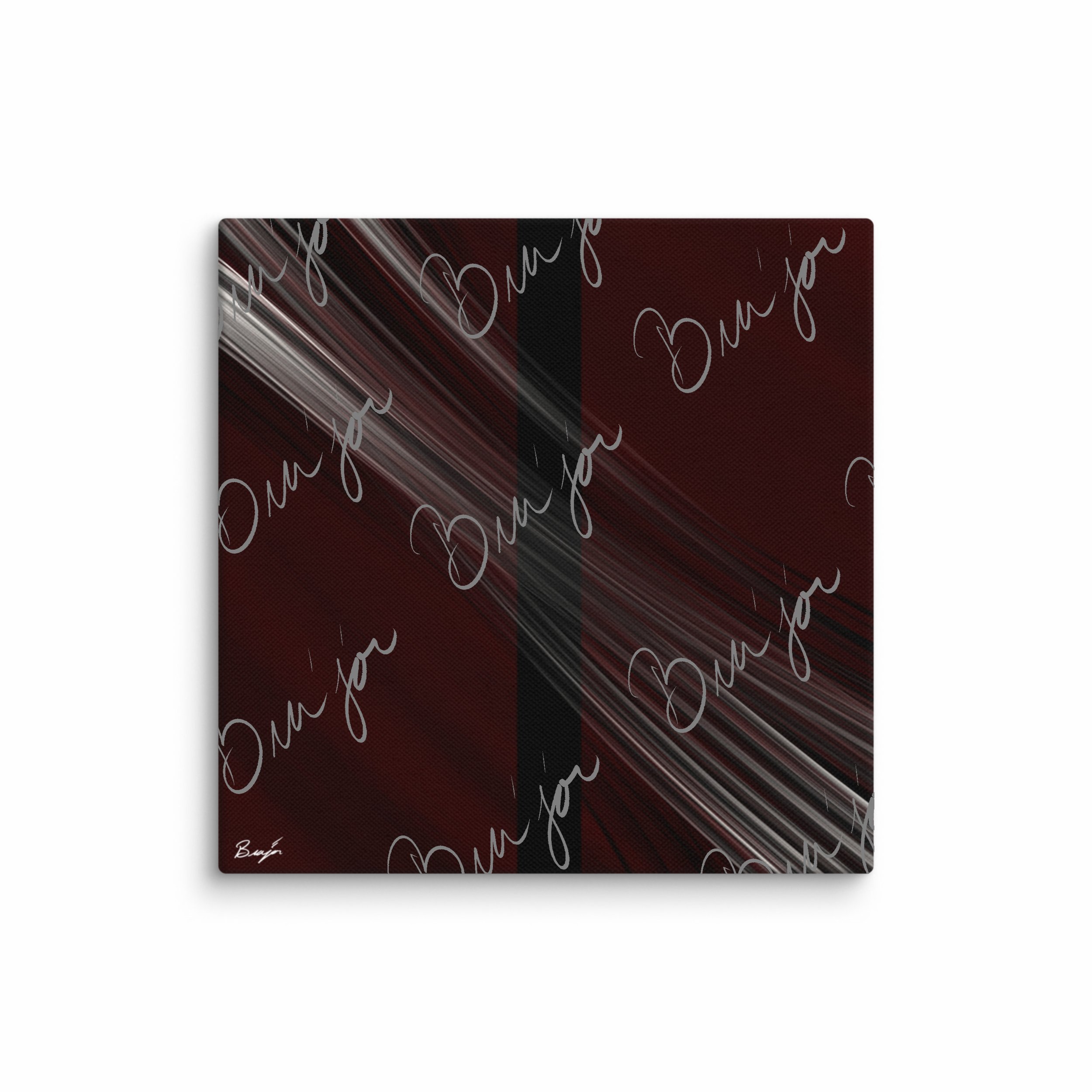 16x16 Canvas abstract artwork titled Still Standing designed by the digital abstract artist Bra'jor. Artwork includes the colors Maroon, Red, Black, and White