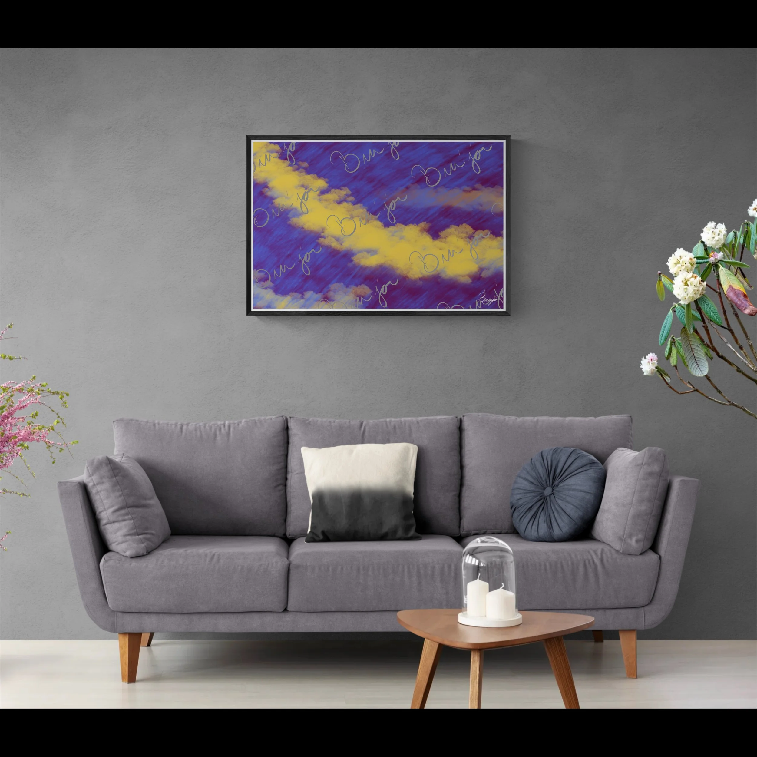 Framed Artwork - Title: Sunset Clouds