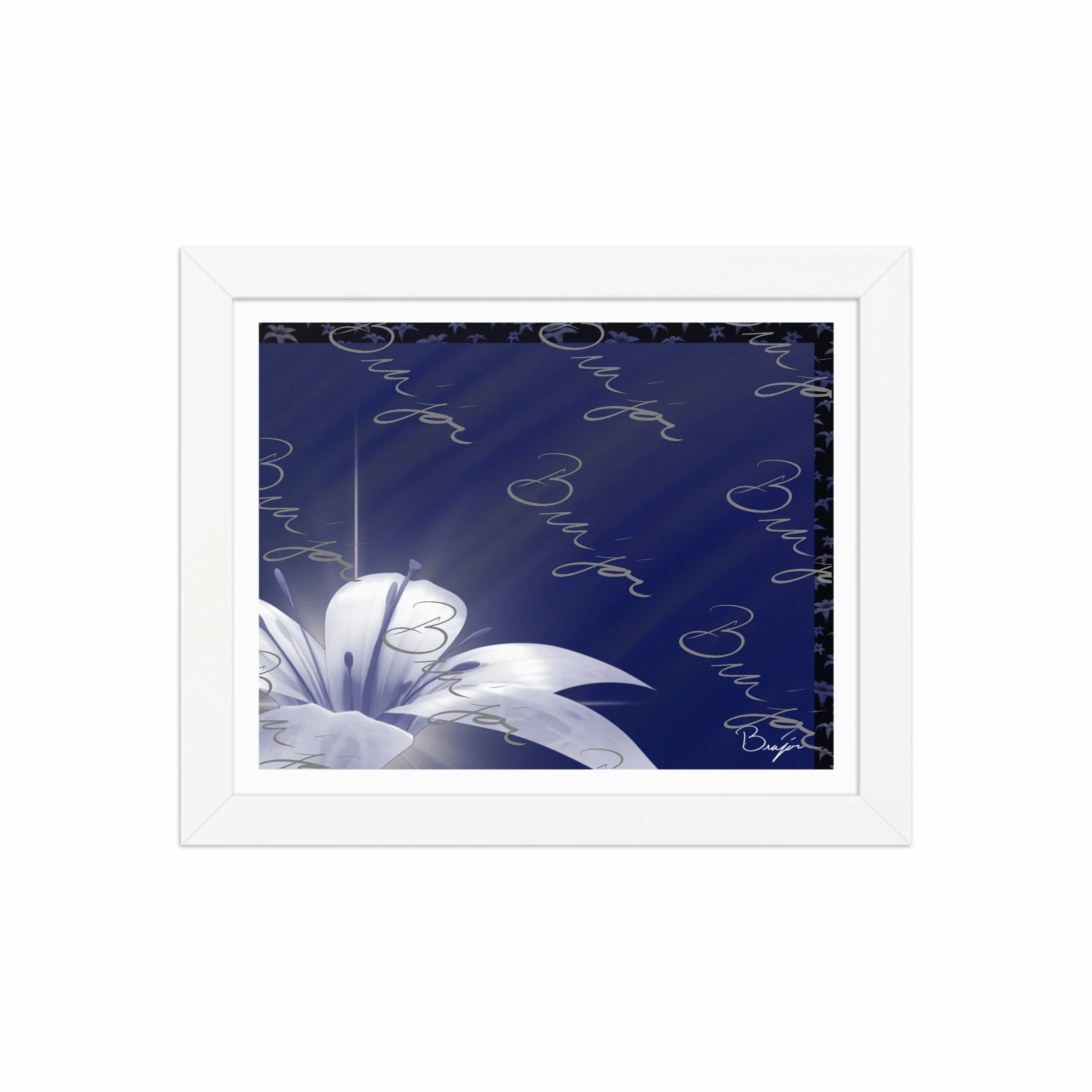 Framed Artwork - Title: Tranquil Glow - Blue