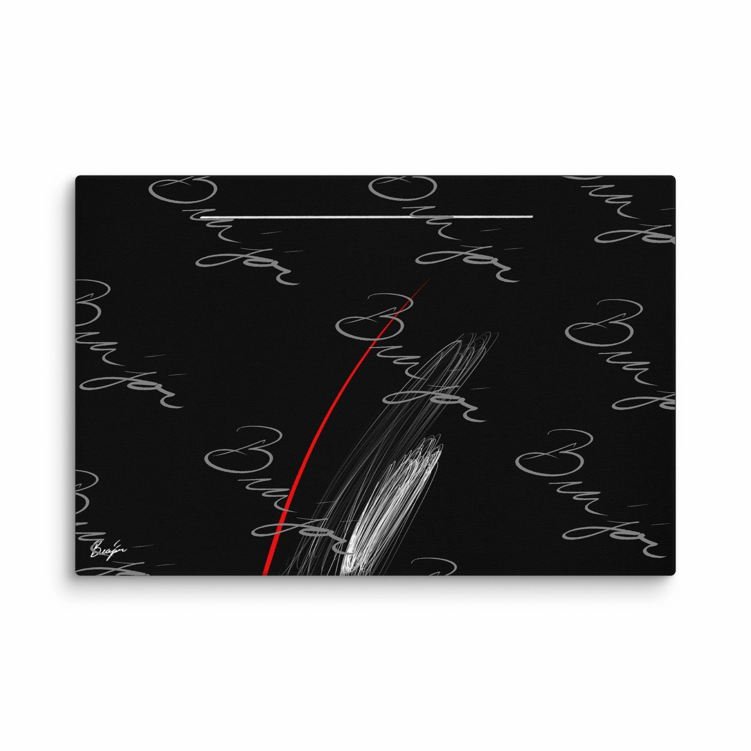 40x60 Self Titled XL Canvas Abstract artwork ‘Bra’jor’ designed by the digital abstract artist Bra'jor. Artwork includes the colors Black, Red, and White