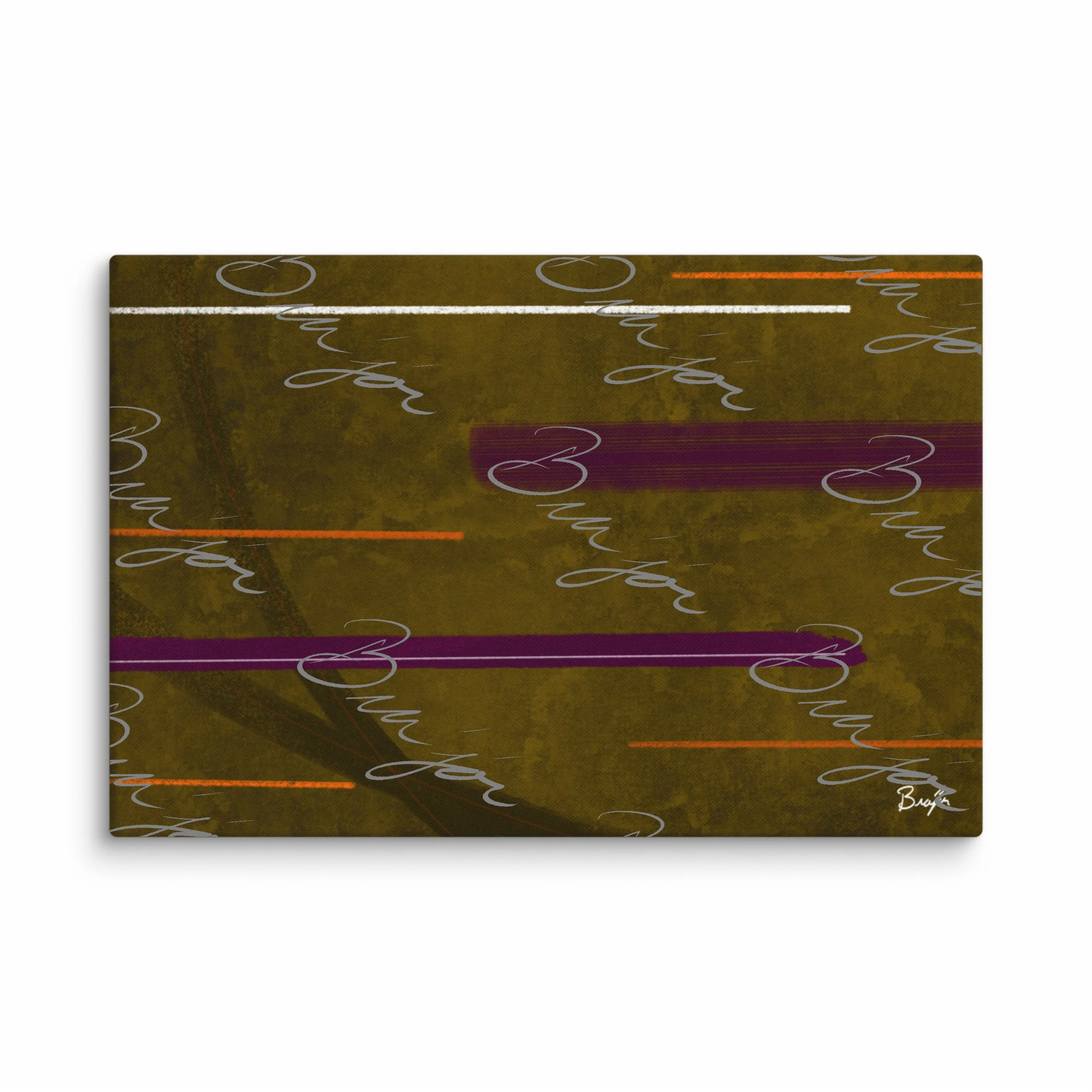 40x60 XL Canvas abstract artwork titled Across designed by the digital abstract artist Bra'jor. Artwork includes the colors Brown, Orange, Purple, Pink, and White