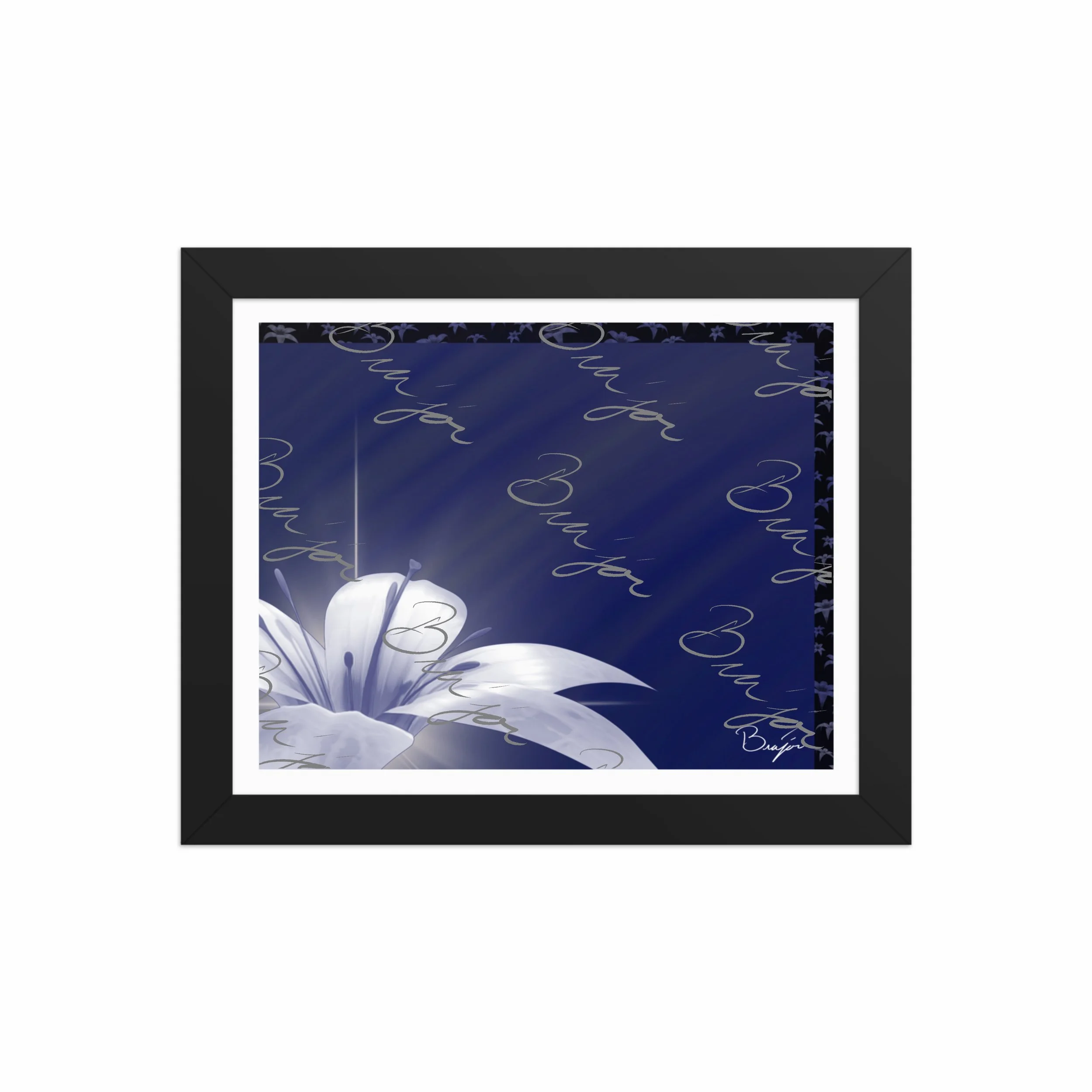 Framed Artwork - Title: Tranquil Glow - Blue