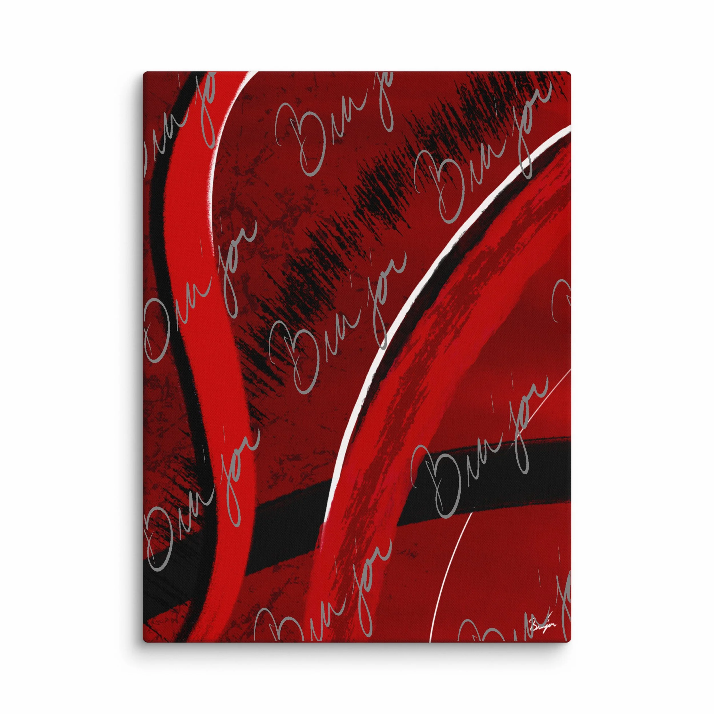 30x40 XL Canvas Abstract artwork titled Feel designed by the digital abstract artist Bra'jor. Artwork includes the colors Red, Black, Blue, and White