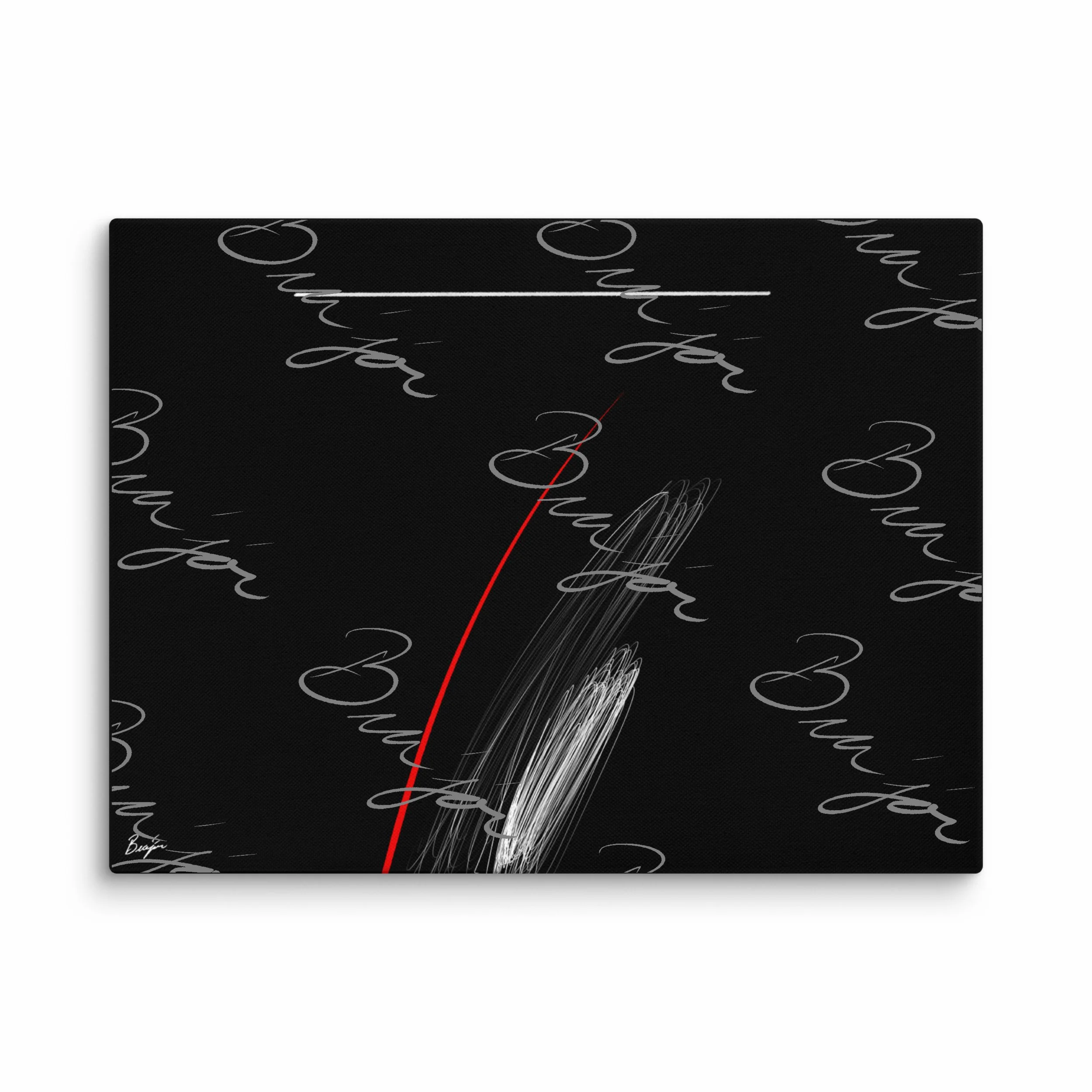 30x40 Self Titled XL Canvas Abstract artwork ‘Bra’jor’ designed by the digital abstract artist Bra'jor. Artwork includes the colors Black, Red, and White