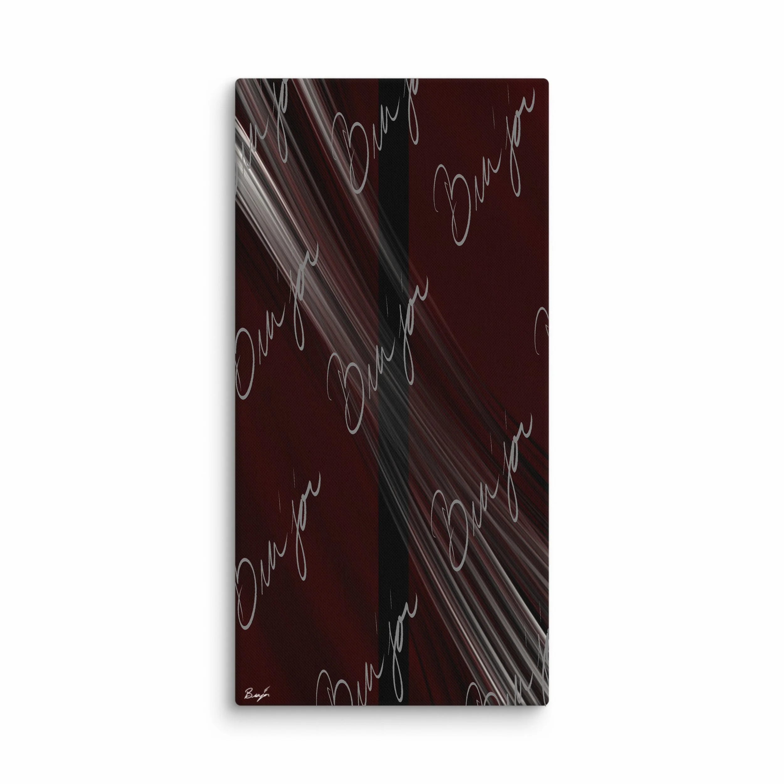 30x60 XL Canvas abstract artwork titled Still Standing designed by the digital abstract artist Bra'jor. Artwork includes the colors Maroon, Red, Black, and White