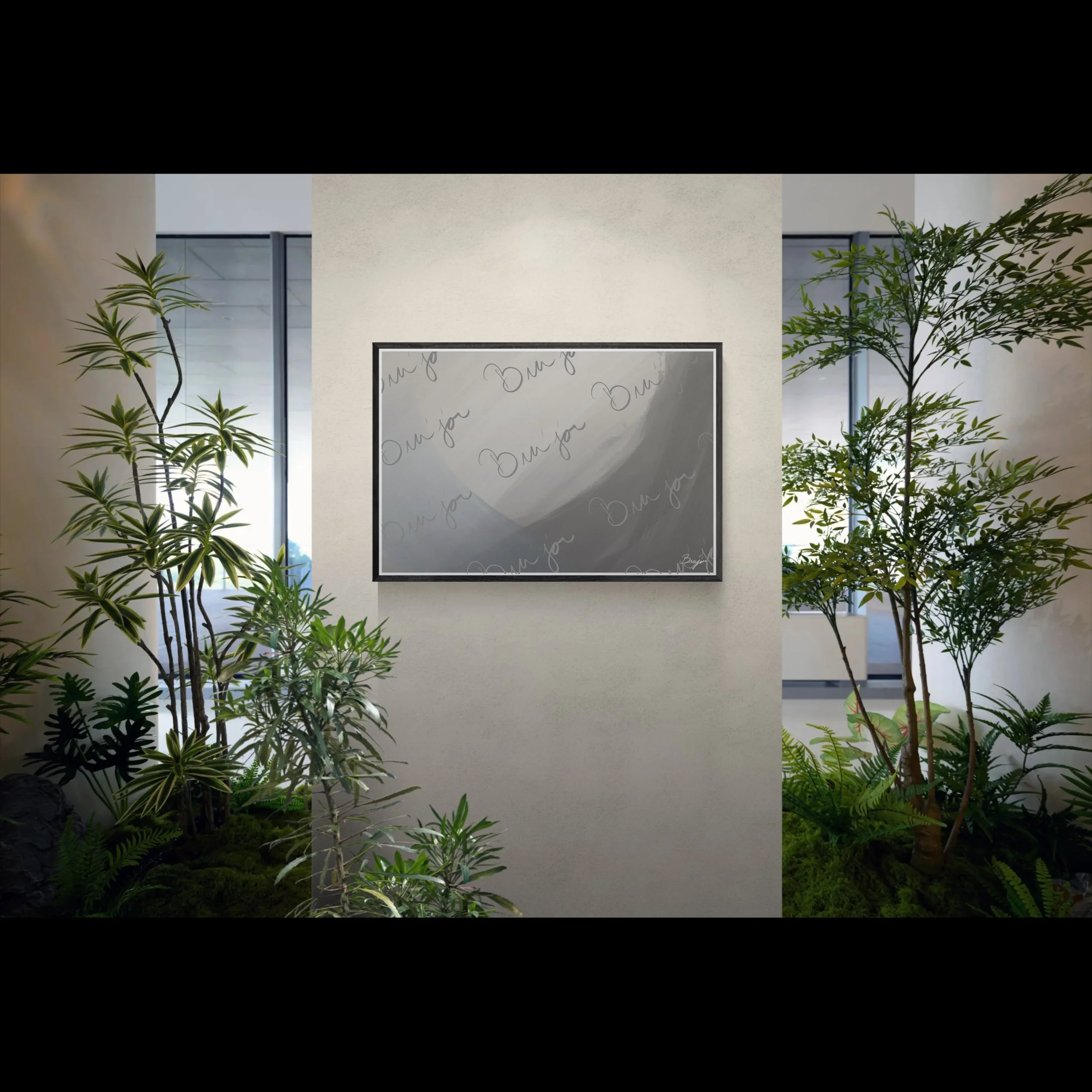 Framed Artwork - Title: Gray Area