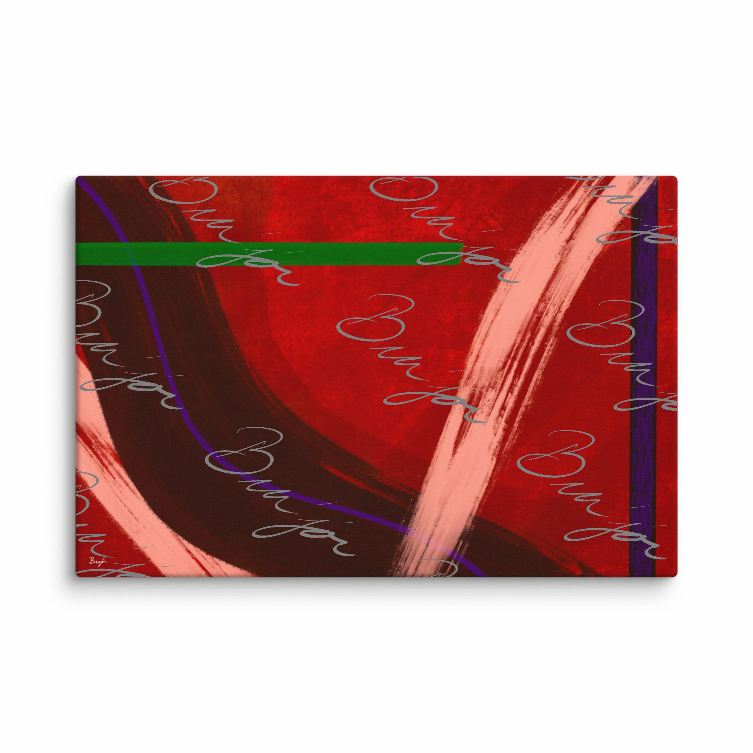 40x60 XL Canvas Abstract artwork titled Feelings designed by the digital abstract artist Bra'jor. Artwork includes the colors Red, Orange, Purple, and Green