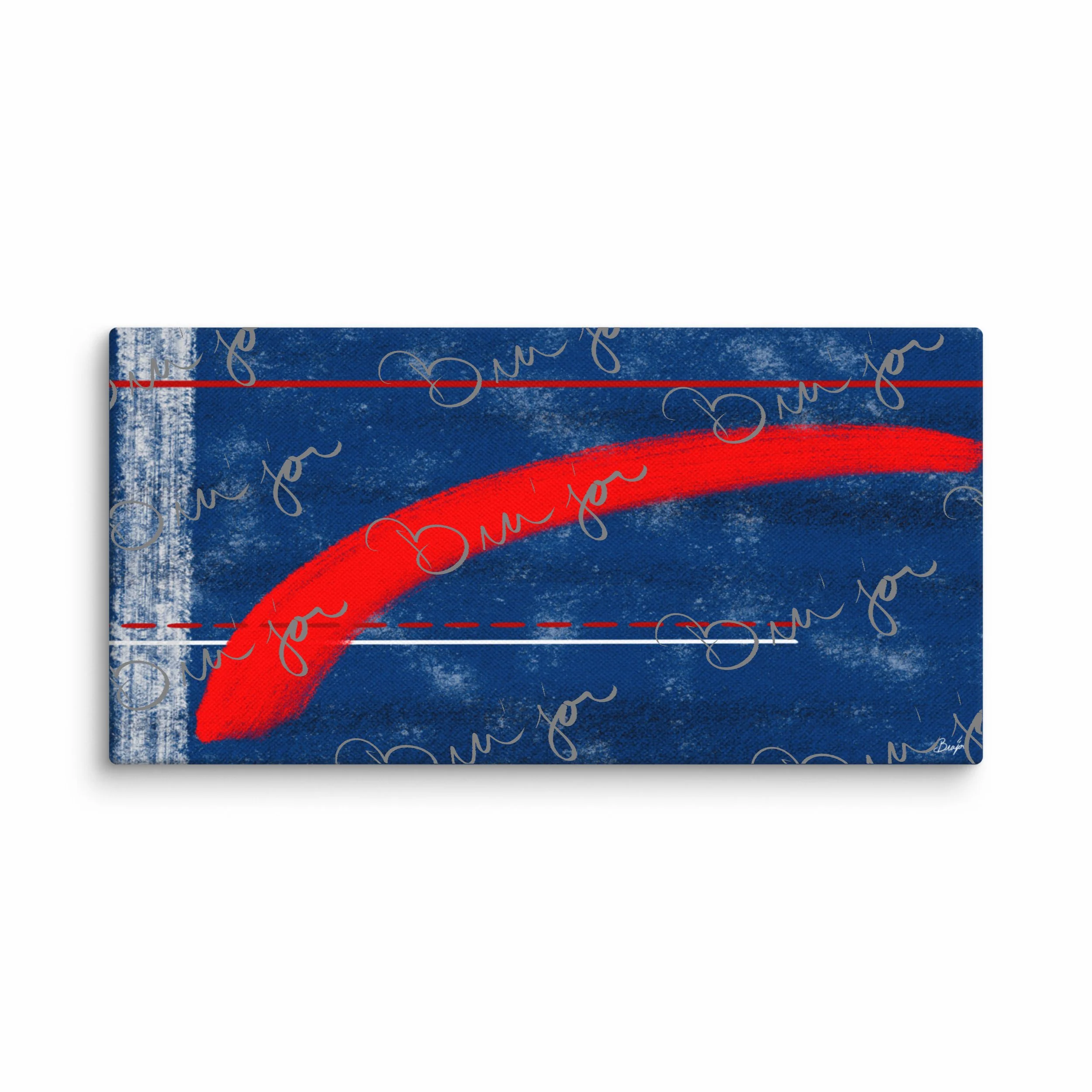 10x20 Canvas abstract artwork titled Be Bold designed by the digital abstract artist Bra'jor. Artwork includes the colors Blue, White, and Red